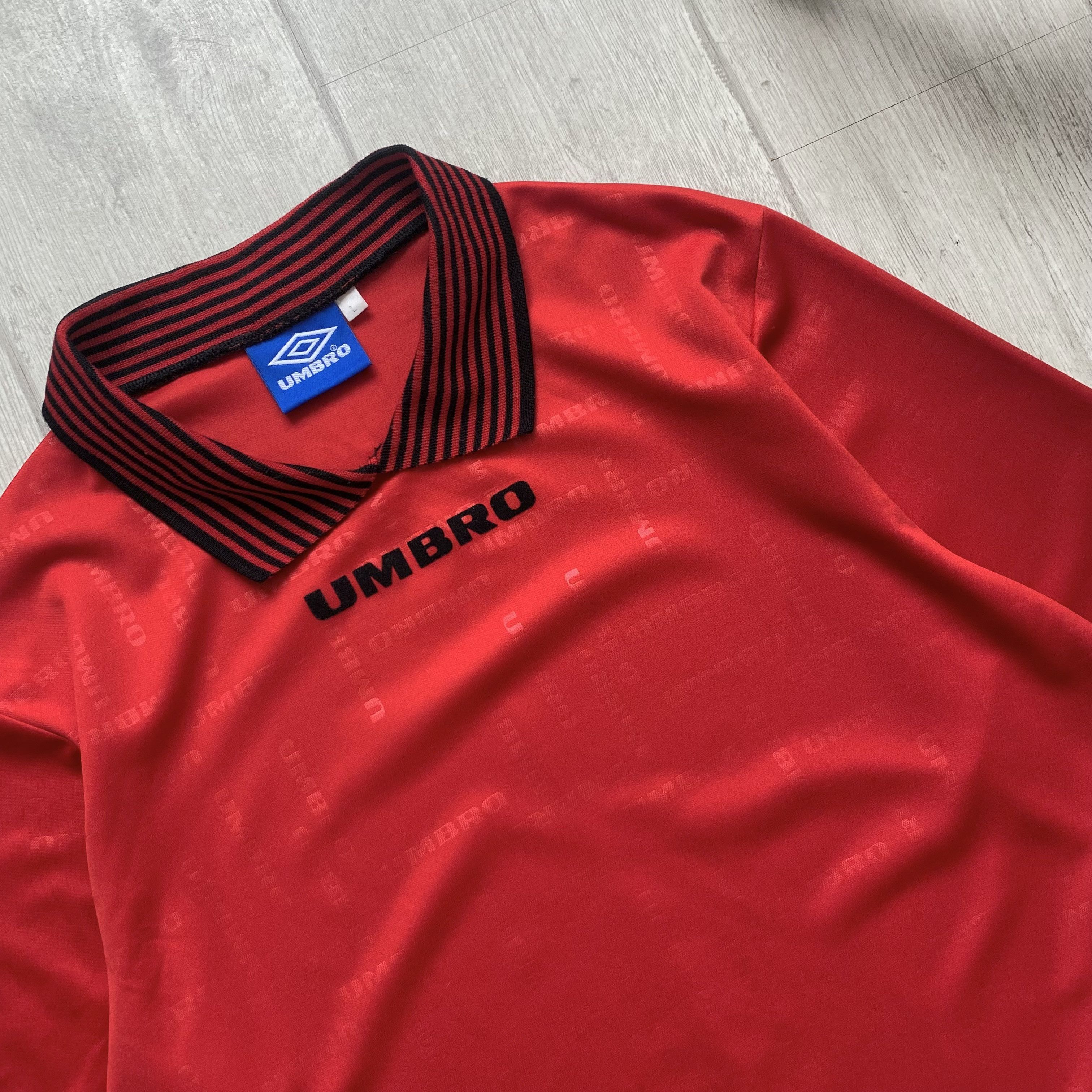 Umbro Blockore 90s Vintage UMBRO Jersey Longsleeve Soccer Size US L / EU 52-54 / 3 - 3 Thumbnail