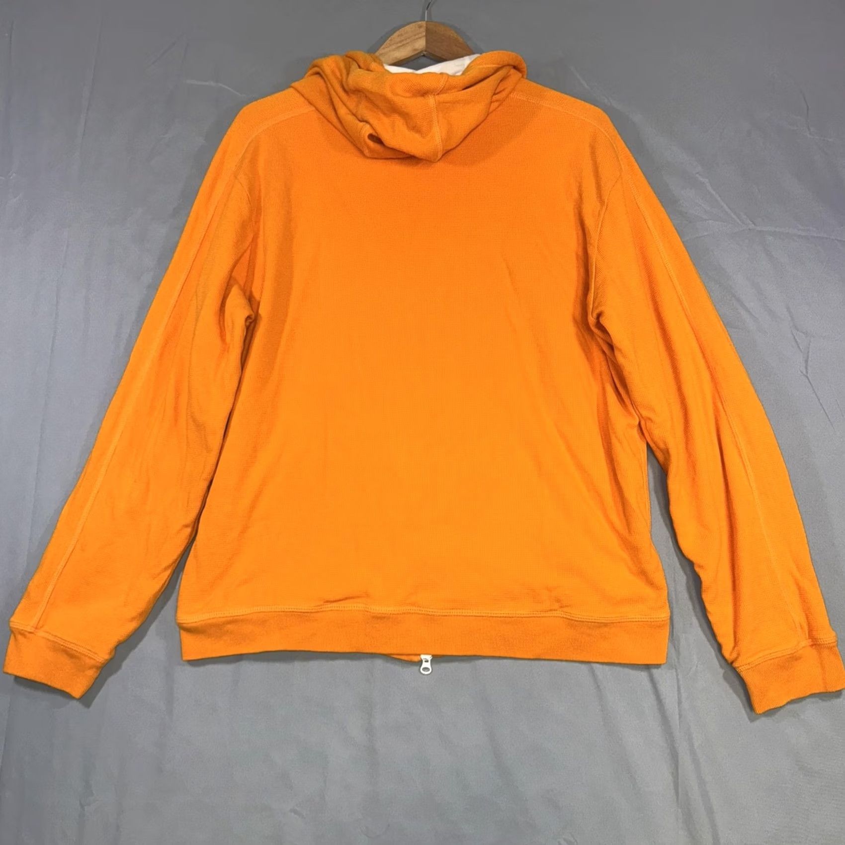 Vince Vince Hoodie Sweatshirt Mens XL Orange Full Zip Waffle Knit Cotton Lightweight Size US XL / EU 56 / 4 - 2 Thumbnail