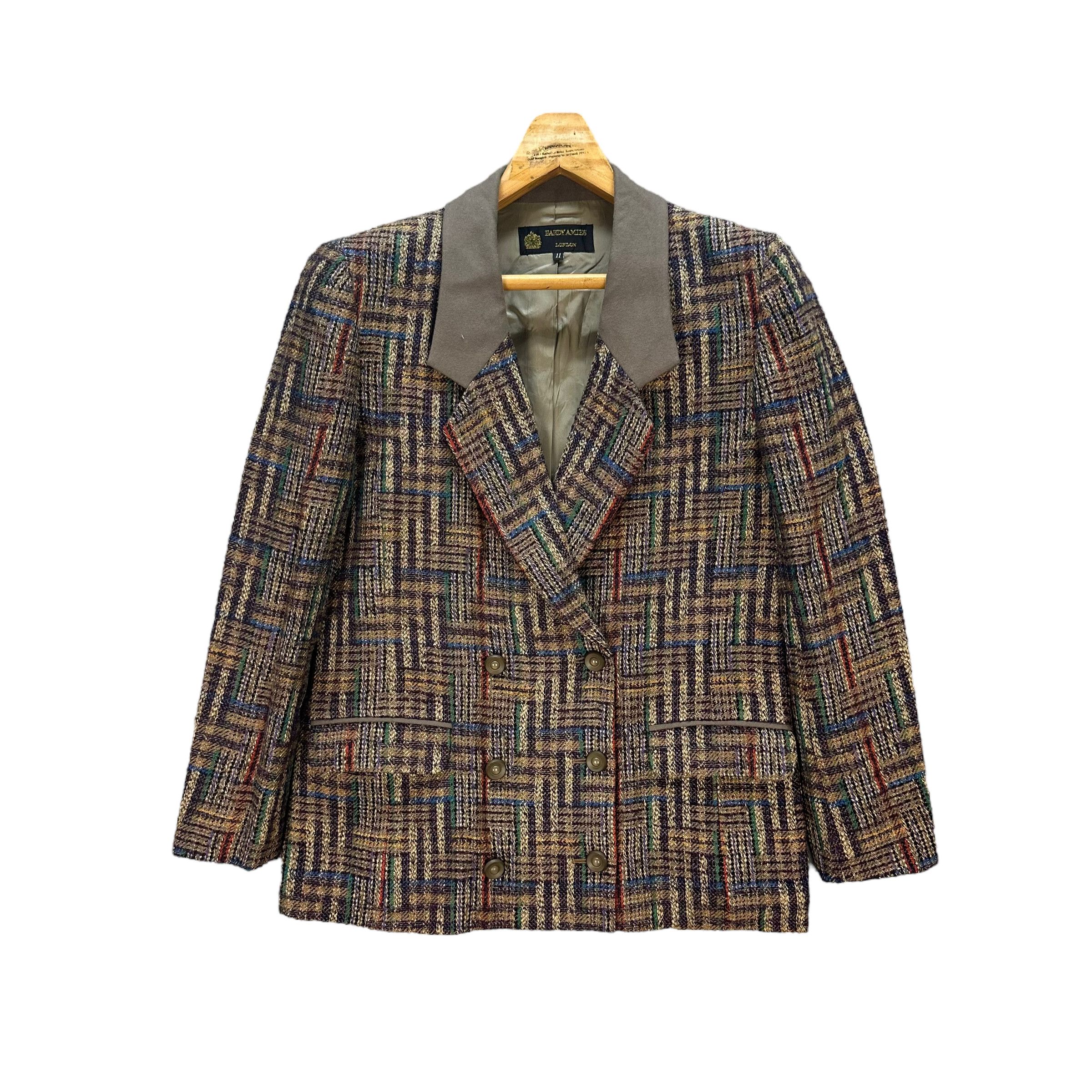 Hardy Amies HARDY AMIES COLORFUL DOUBLE BREASTED COAT JACKET #8382-006 Size M / US 6-8 / IT 42-44 - 1 Thumbnail