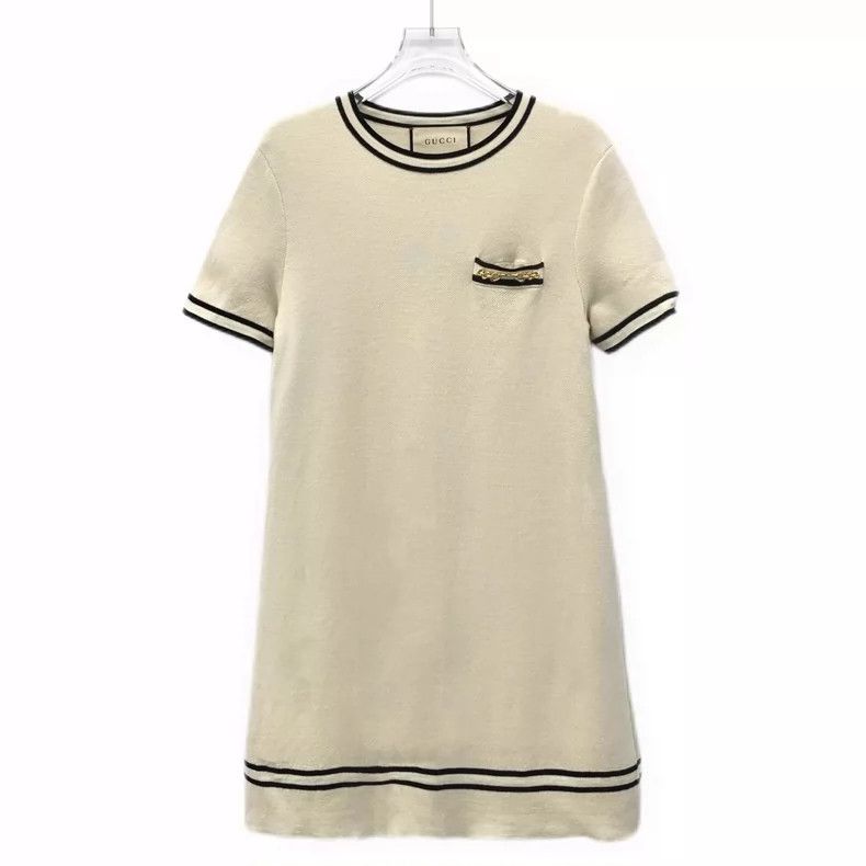 Gucci Gucci Beige Striped Wool Knit Dress- DMC Size US 28 / EU 44 - 1 Thumbnail