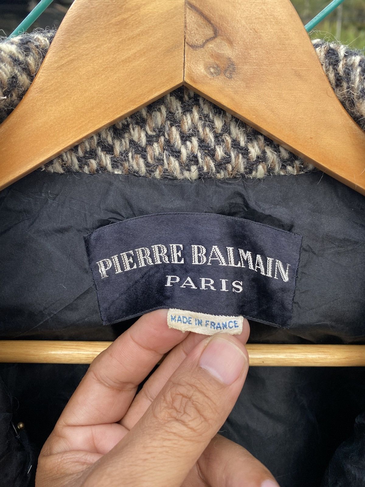 Pierre Balmain × Vintage Vintage Pierre Balmain knit wool cropped jacket Size XS / US 0-2 / IT 36-38 - 8 Thumbnail