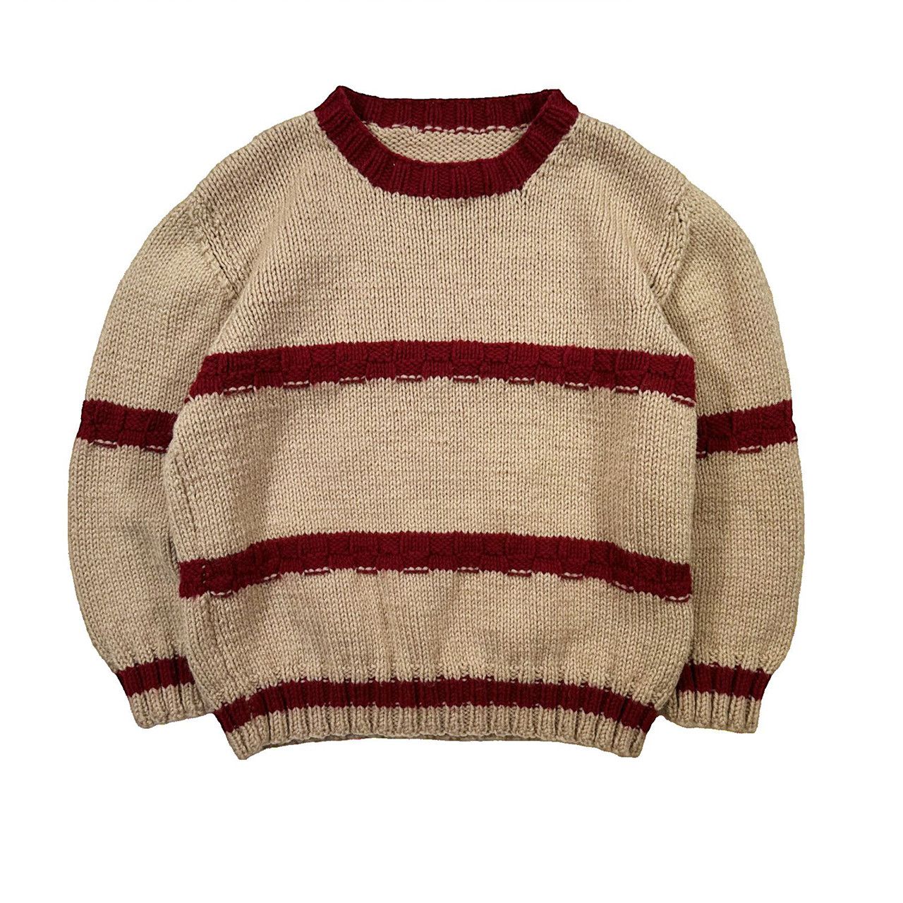 Vintage Vintage 90s Brown & Red Knit Sweater Size US S / EU 44-46 / 1 - 1 Thumbnail