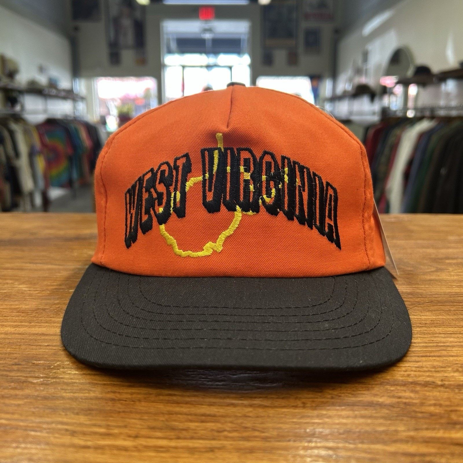 & Other Stories Vintage 90’s Orange West Virginia State Logo Snap Back Hat Size ONE SIZE - 1 Thumbnail