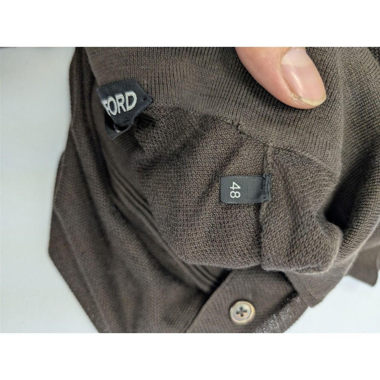 Tom Ford o1rshd1 Knitwear Polo Shirt in Ebony Size US M / EU 48-50 / 2 - 16 Thumbnail