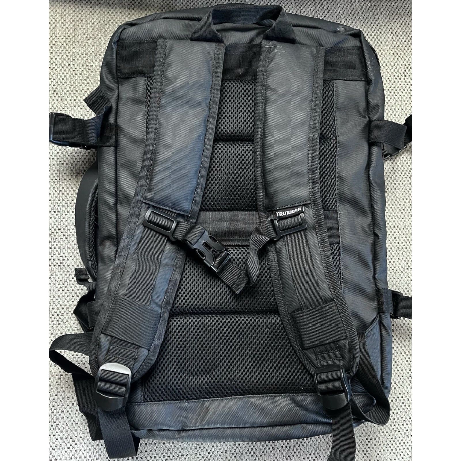 Vintage TRU WEAR Navigate 2.0 Backpack 15.6 Inch Laptop Expandable Backpack Black Nylon Unisex Adults Large College Outdoor School 18” x 13” x 4-6.75” Size ONE SIZE - 3 Thumbnail
