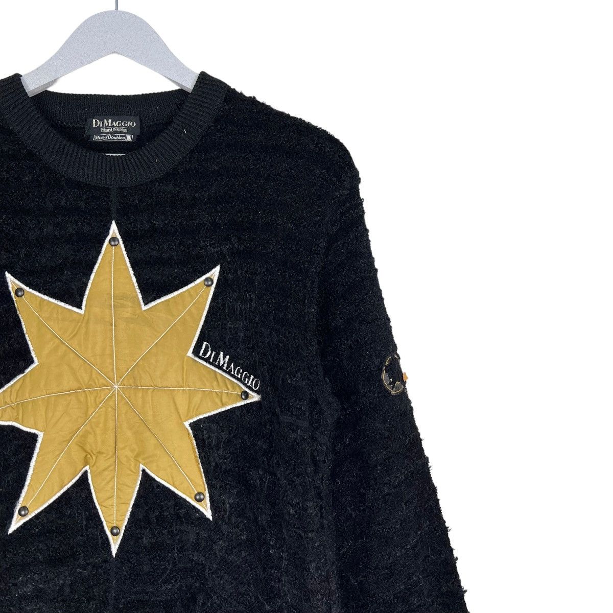 Aran Isles Knitwear × Japanese Brand 🔥 DI MAGGIO MIXED DOUBLE KNIT MOHAIR JUMPER Size US L / EU 52-54 / 3 - 6 Thumbnail