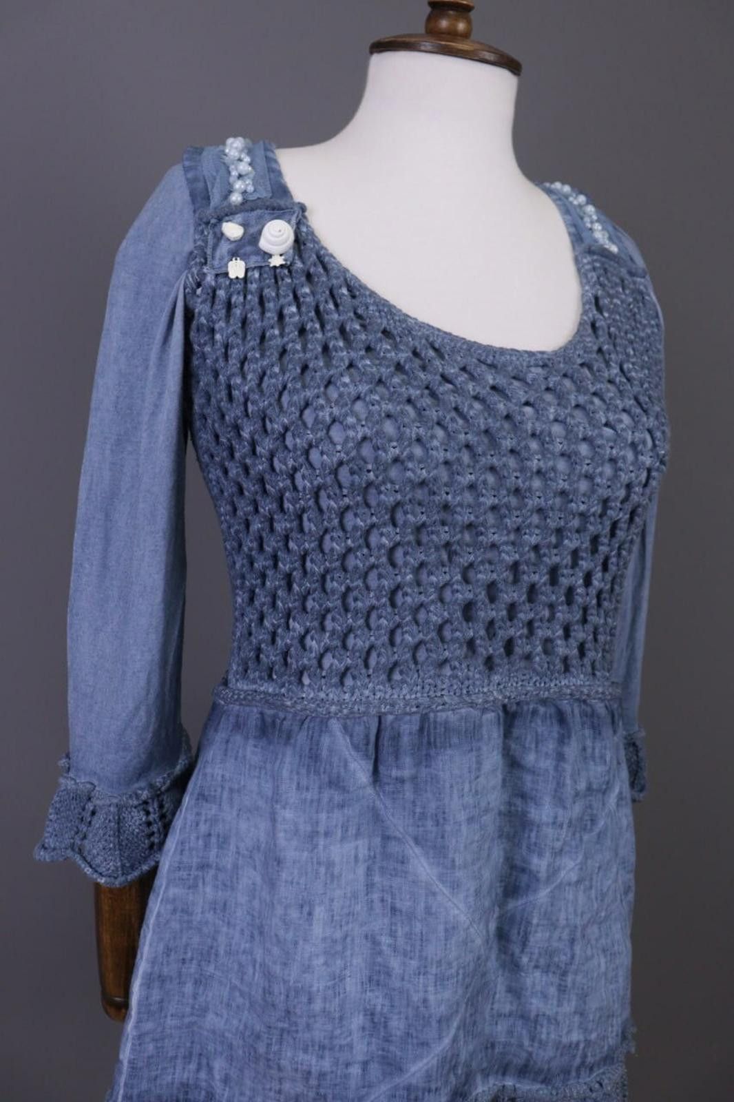 Designer Elisa Cavaletti Club Knit Designed Mesh Knit Dress Size M Size M / US 6-8 / IT 42-44 - 4 Thumbnail