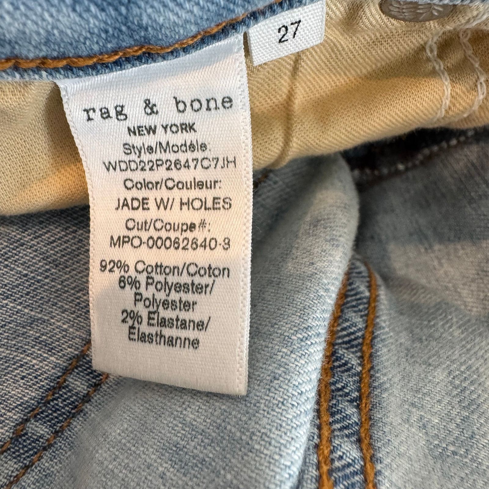 Rag & Bone Rag & Bone Nina Ripped High Waist Ankle Cigarette Jeans Jade Size 27" / US 4 / IT 40 - 8 Thumbnail