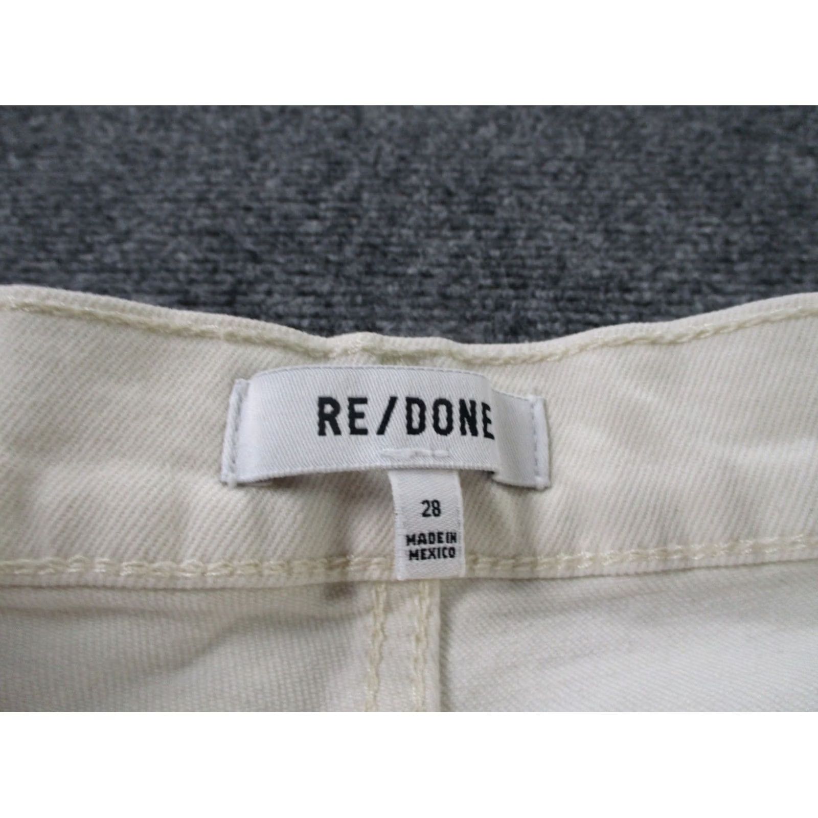 RE/DONE Re Done Pants Womens White Chino 90s High Rise Ankle Crop Straight Stretch 28 Size 28" / US 6 / IT 42 - 7 Thumbnail