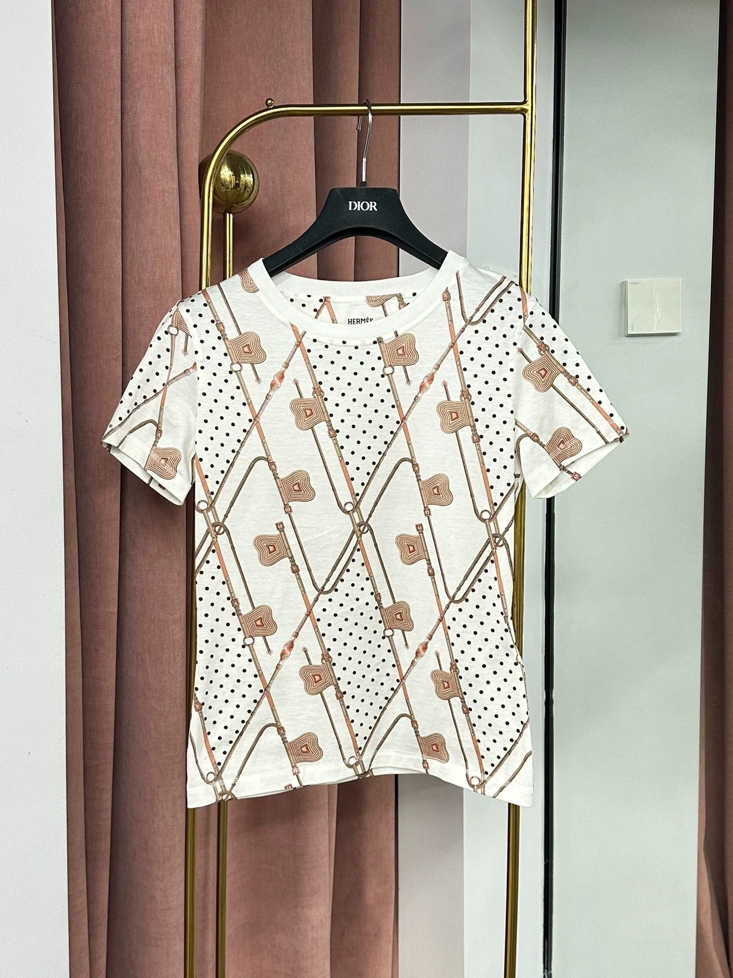 Hermes Hermes Polka Dot Print Short Sleeve T-Shirt Size US S / EU 44-46 / 1 - 1 Thumbnail