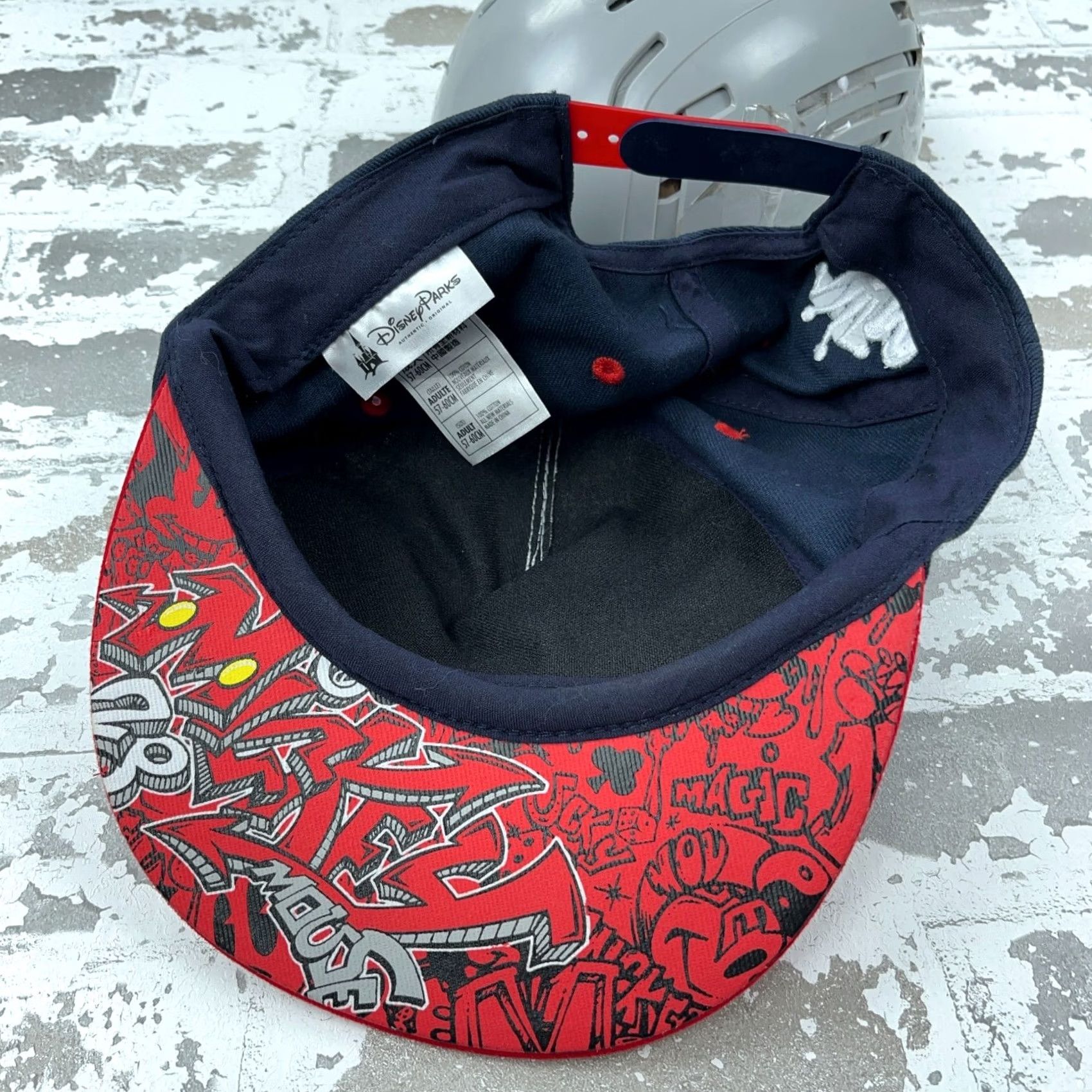 Disney Disney Mickey Mouse Hat Cap Snap Back Blue Red Graffiti Cartoon Skater Hip Hop Size ONE SIZE - 4 Thumbnail