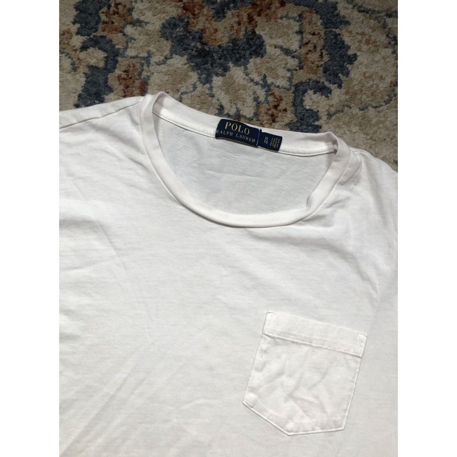 Polo Ralph Lauren Polo Ralph Lauren Shirt Mens XL White Long Sleeve Pocket Tee Pony Logo Crewneck Size US XL / EU 56 / 4 - 7 Thumbnail