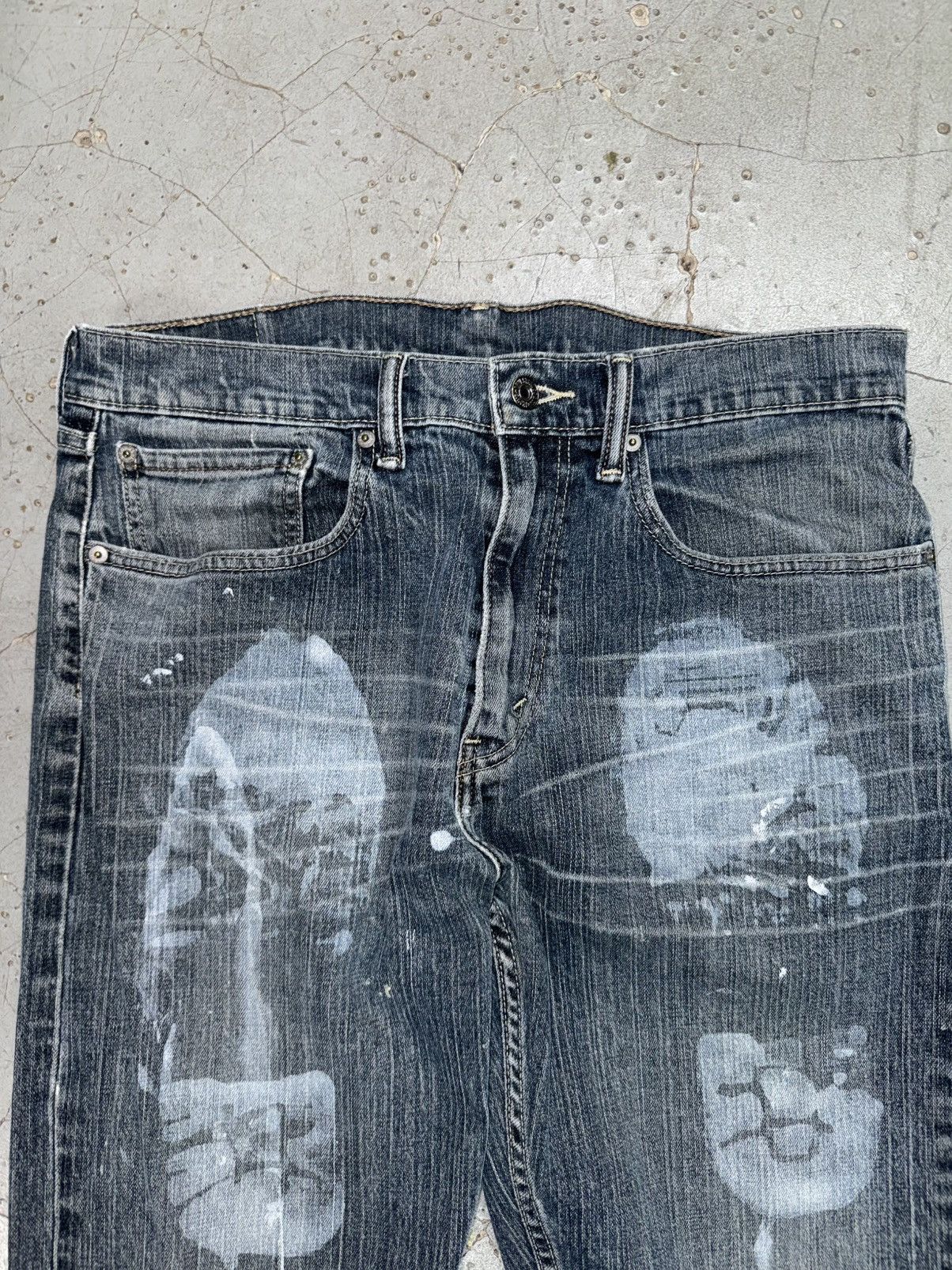 Levi's Vintage Clothing Levis 505 Paint Boot Print Distressed Jeans Size US 34 / EU 50 - 5 Thumbnail