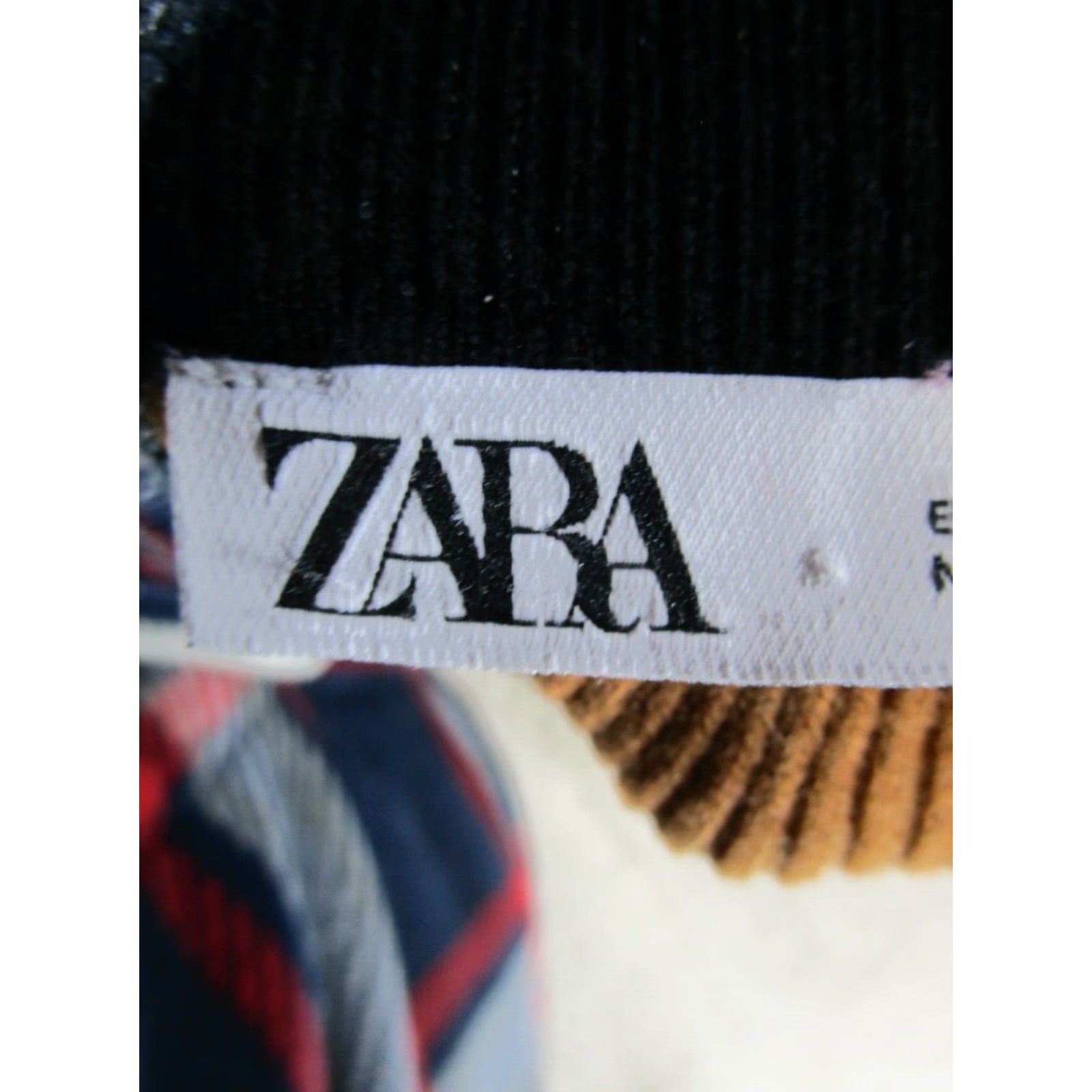 Zara VINTAGE Zara Sweater Striped Pullover Womens Large Black Long Sleeve Mock Neck Size L / US 10 / IT 46 - 3 Thumbnail