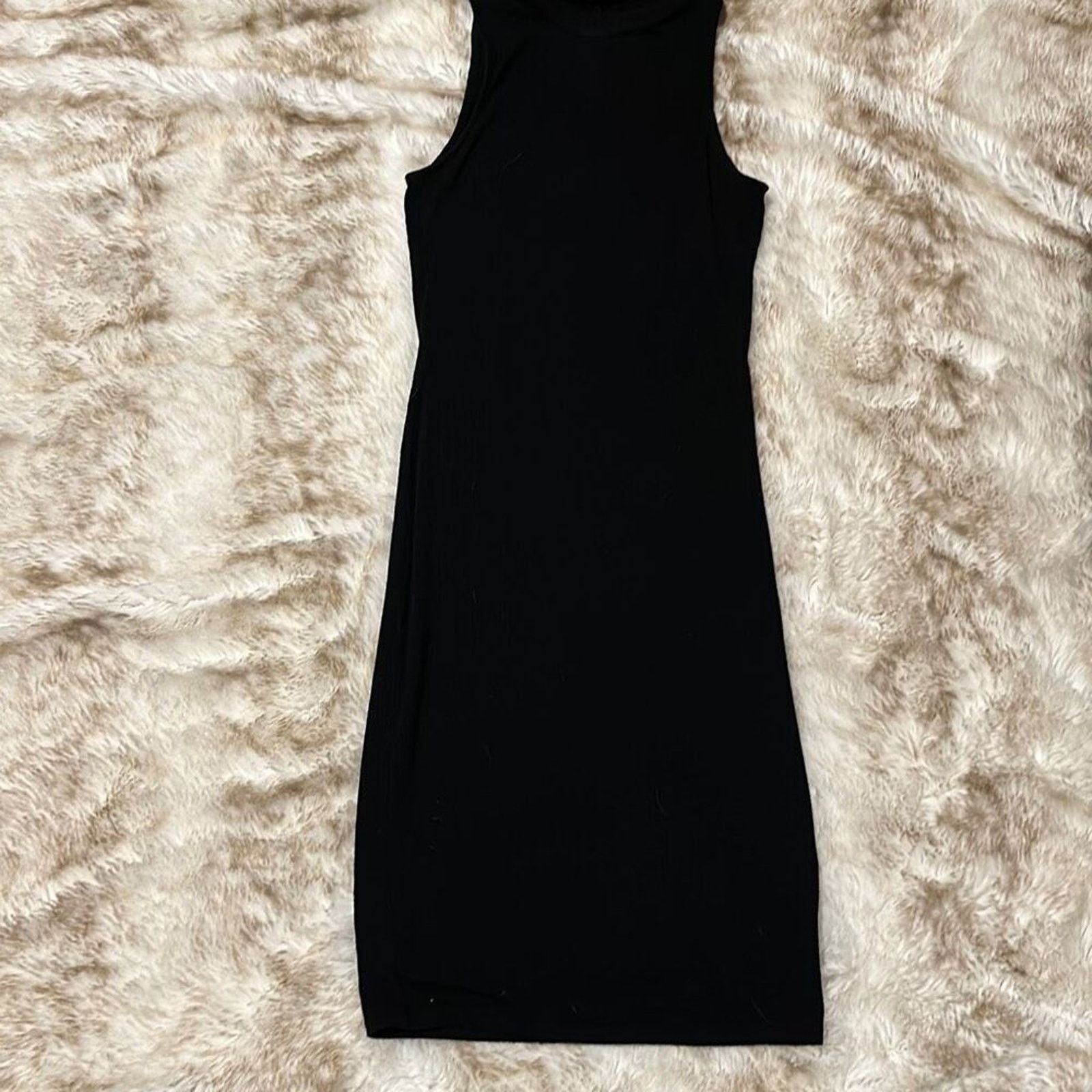 Express Express Mock Neck Black Ribbed Midi Dress | Size XS Size XS / US 0-2 / IT 36-38 - 2 Thumbnail
