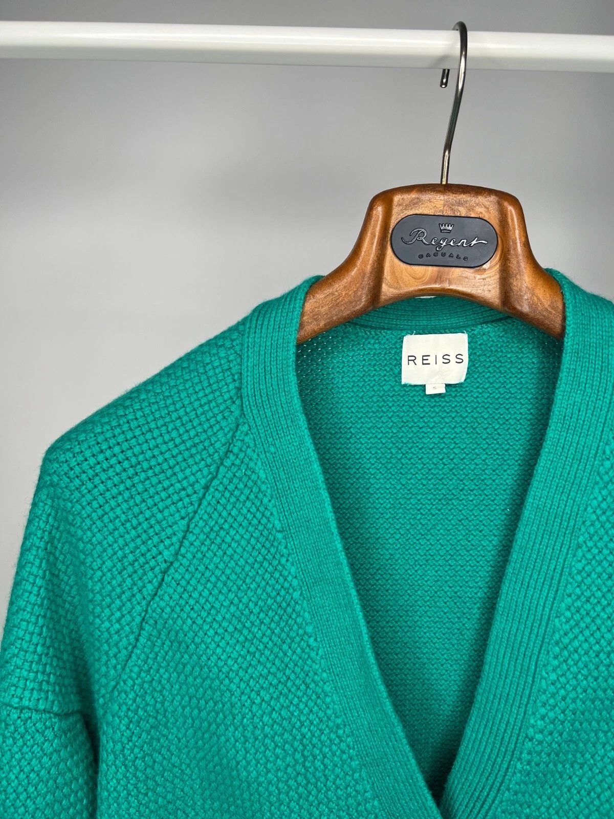 Reiss REISS Callister Emerald Knit Cardigan One Button Size S / US 4 / IT 40 - 2 Thumbnail