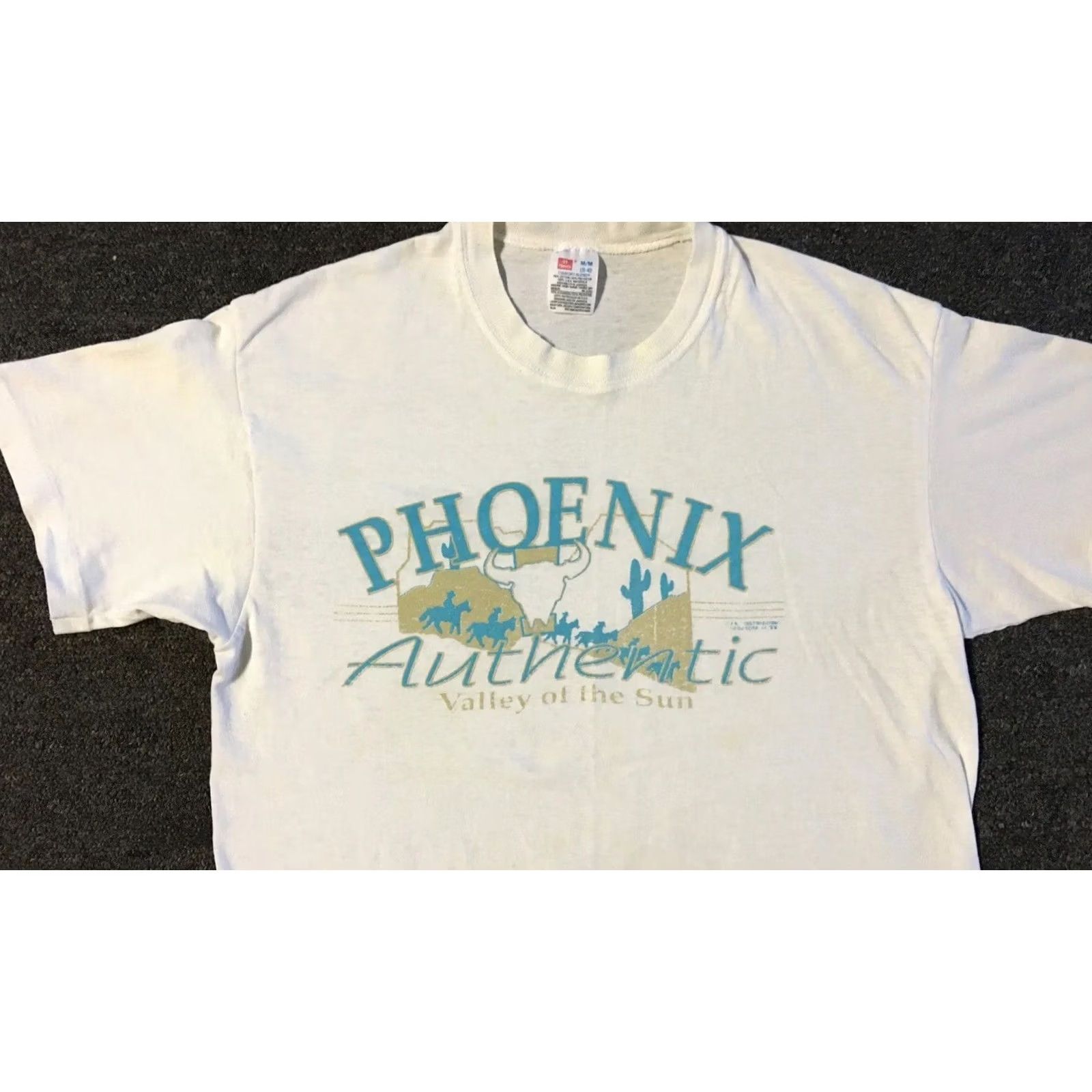 Vintage VINTAGE Phoenix Arizona Faded Distressed Shirt S White Sun 90s Grunge Biker Rockabilly Desert USA Men's T-Shirt Size US S / EU 44-46 / 1 - 5 Thumbnail