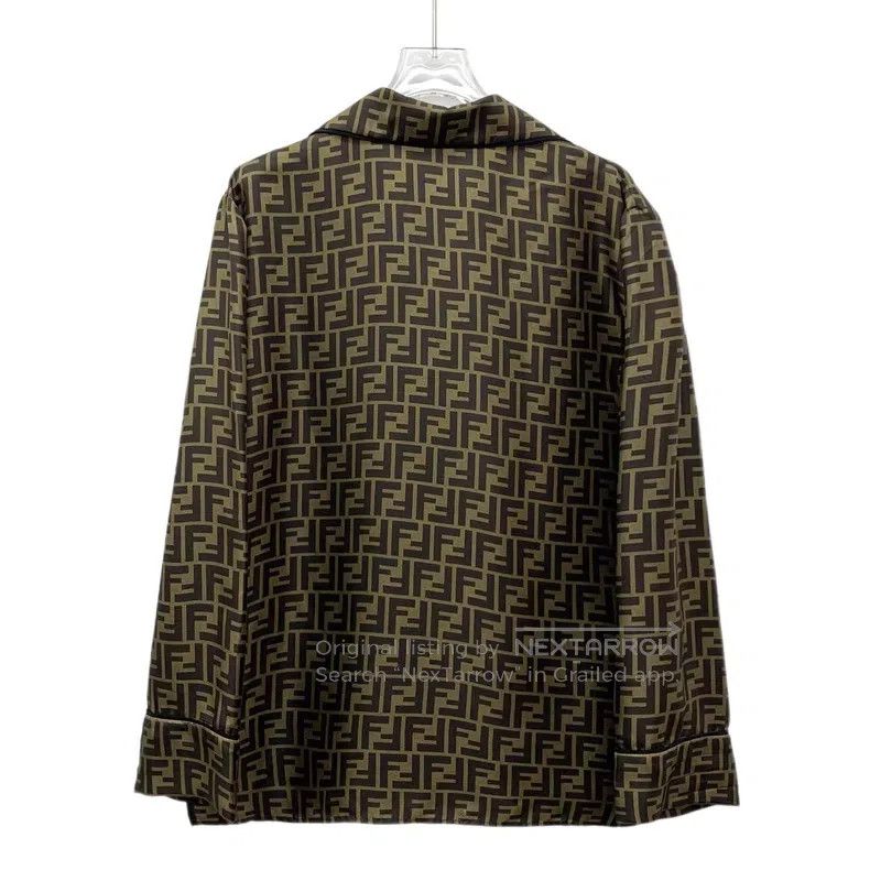 Fendi Fendi 23 Model Dark Brown Double F Monogram Printed Silk-C Size XS / US 0-2 / IT 36-38 - 2 Thumbnail