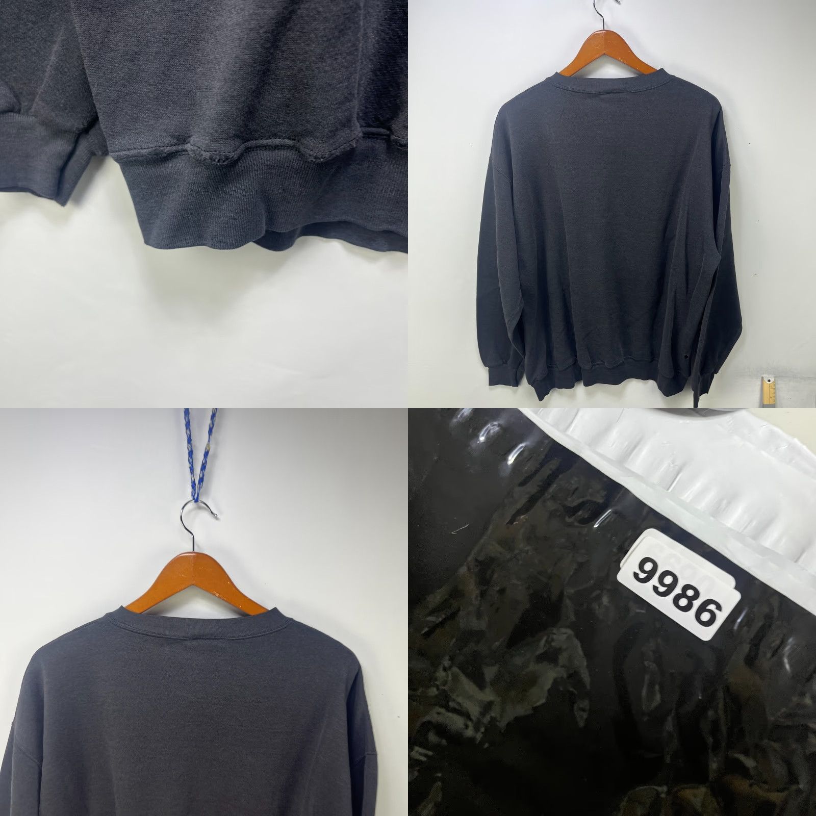 Vintage VINTAGE Sun Faded Black Sweatshirt XL 2XL 90s Crew Neck Long Sleeve Cotton Fleece Pullover Men Sweatshirt Hoodie All Seasons Vintage 90s Men XS? Size US XL / EU 56 / 4 - 8 Thumbnail