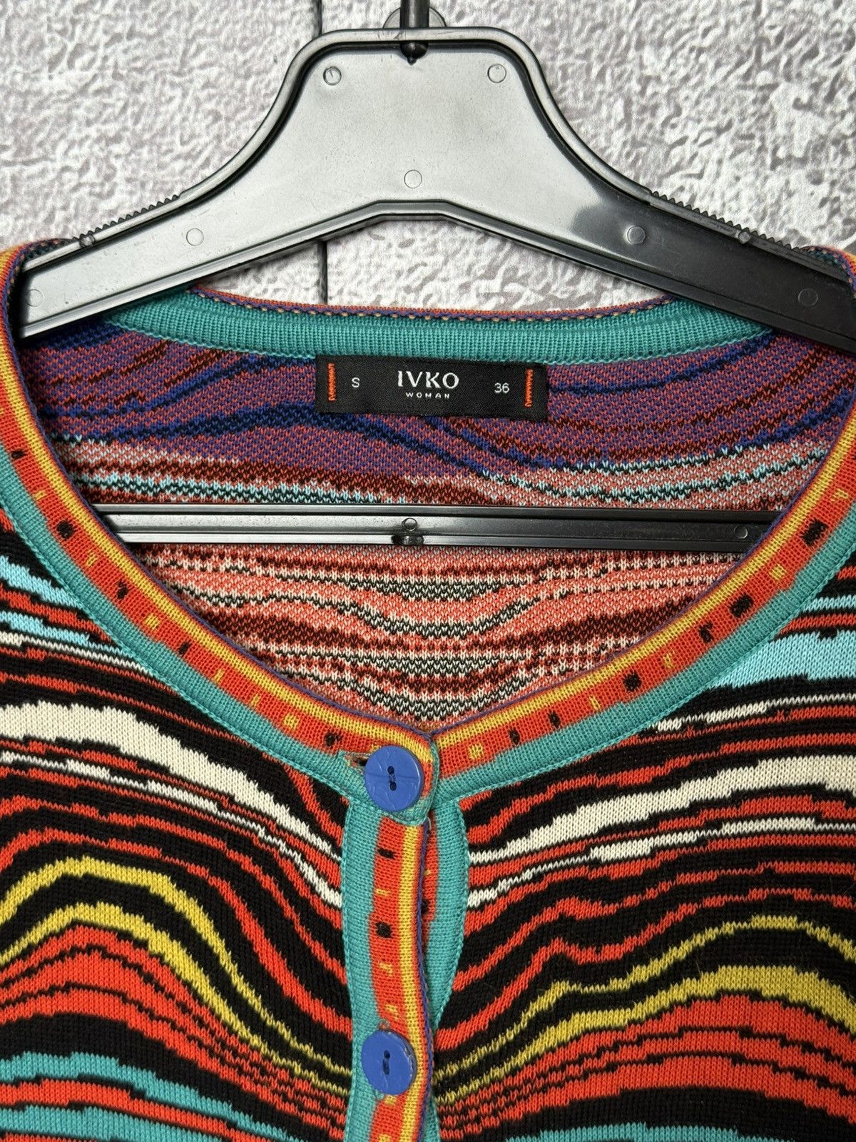 Coogi IVKO Button Cardigan Colorful Knit Ethnic Pattern Sweater Size S / US 4 / IT 40 - 14 Thumbnail