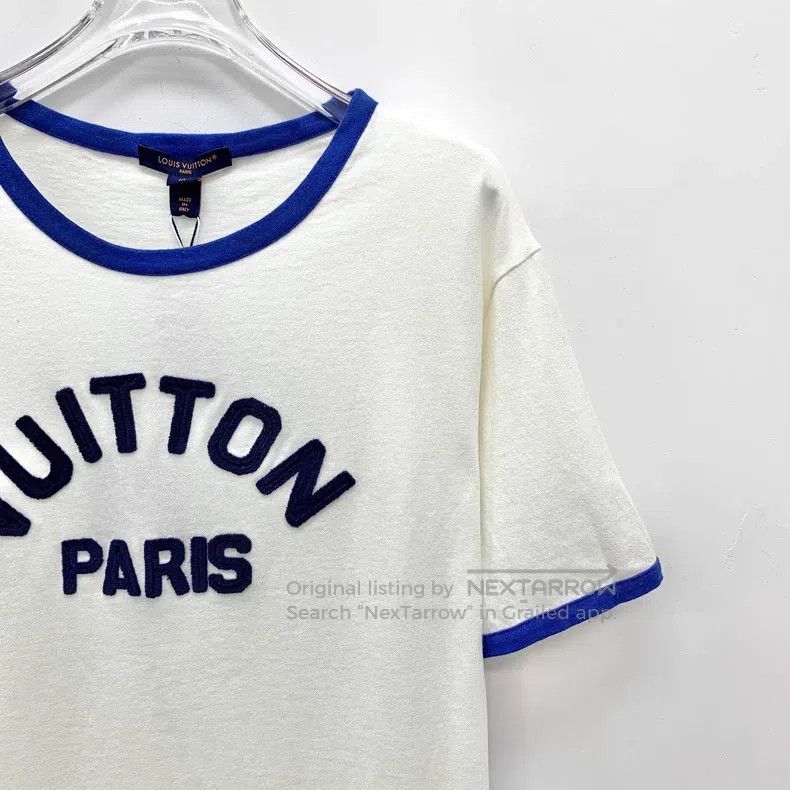 Louis Vuitton Louis Vuitton 23 white logo monogrammed flocked cotton cre Size US M / EU 48-50 / 2 - 3 Thumbnail