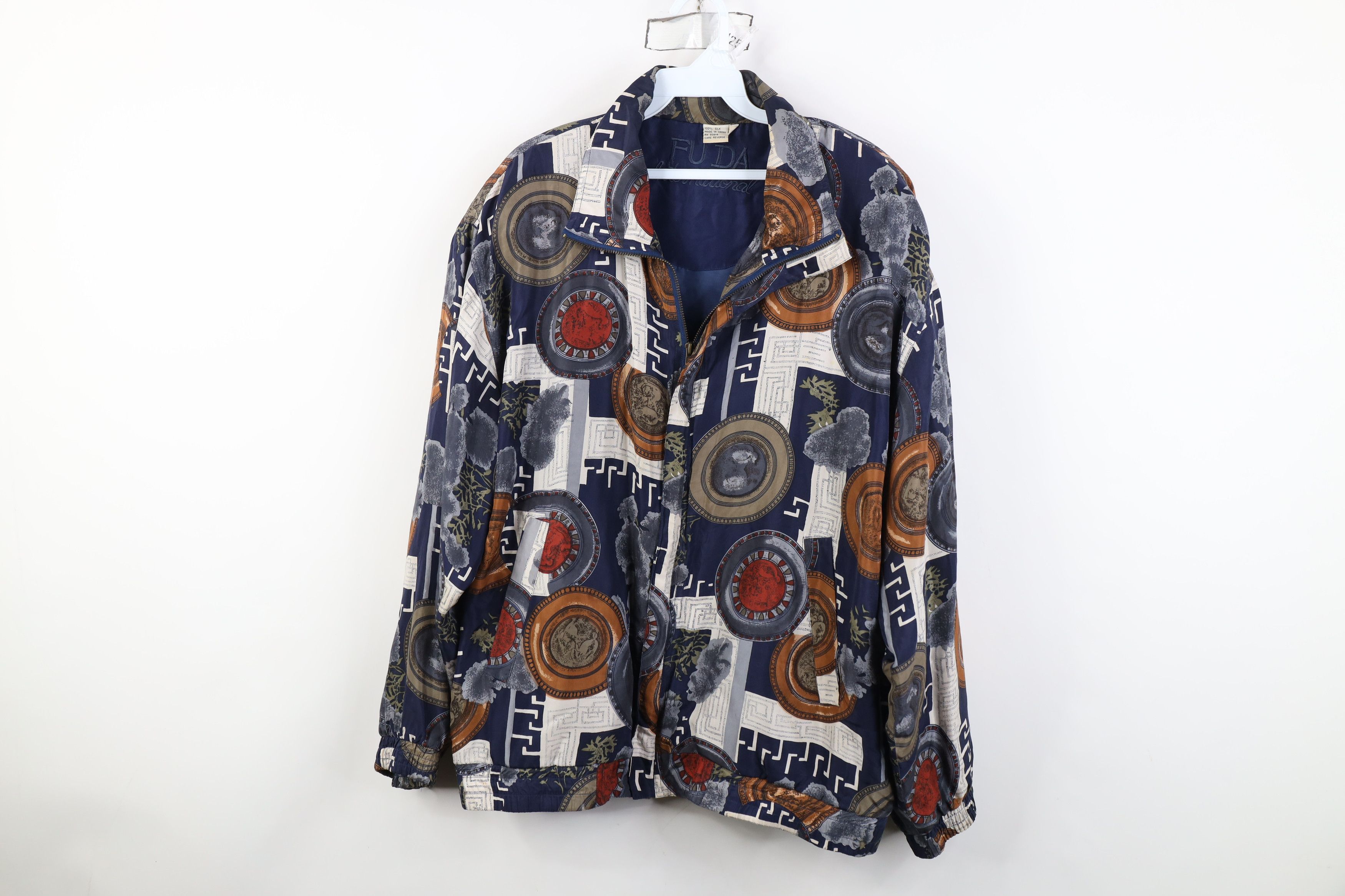 Vintage 90s Streetwear Silk Ful Zip Windbreaker Jacket