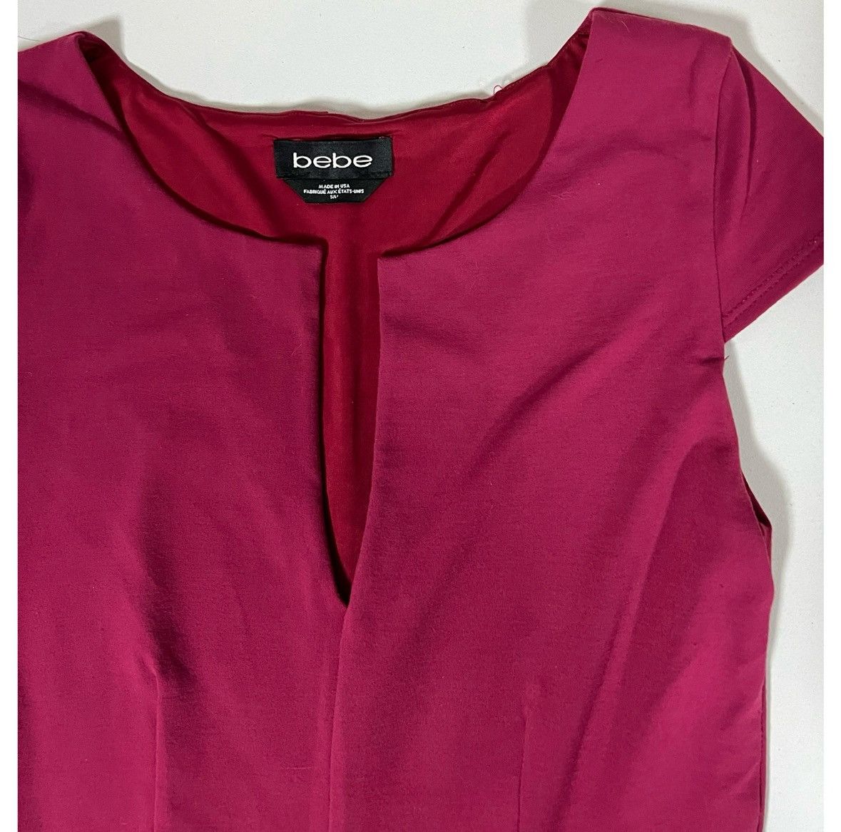 Bebe Bebe Red Burgundy V-Neck Peplum Shirt Top Blouse Size S/M ♥️ Size S / US 4 / IT 40 - 3 Thumbnail
