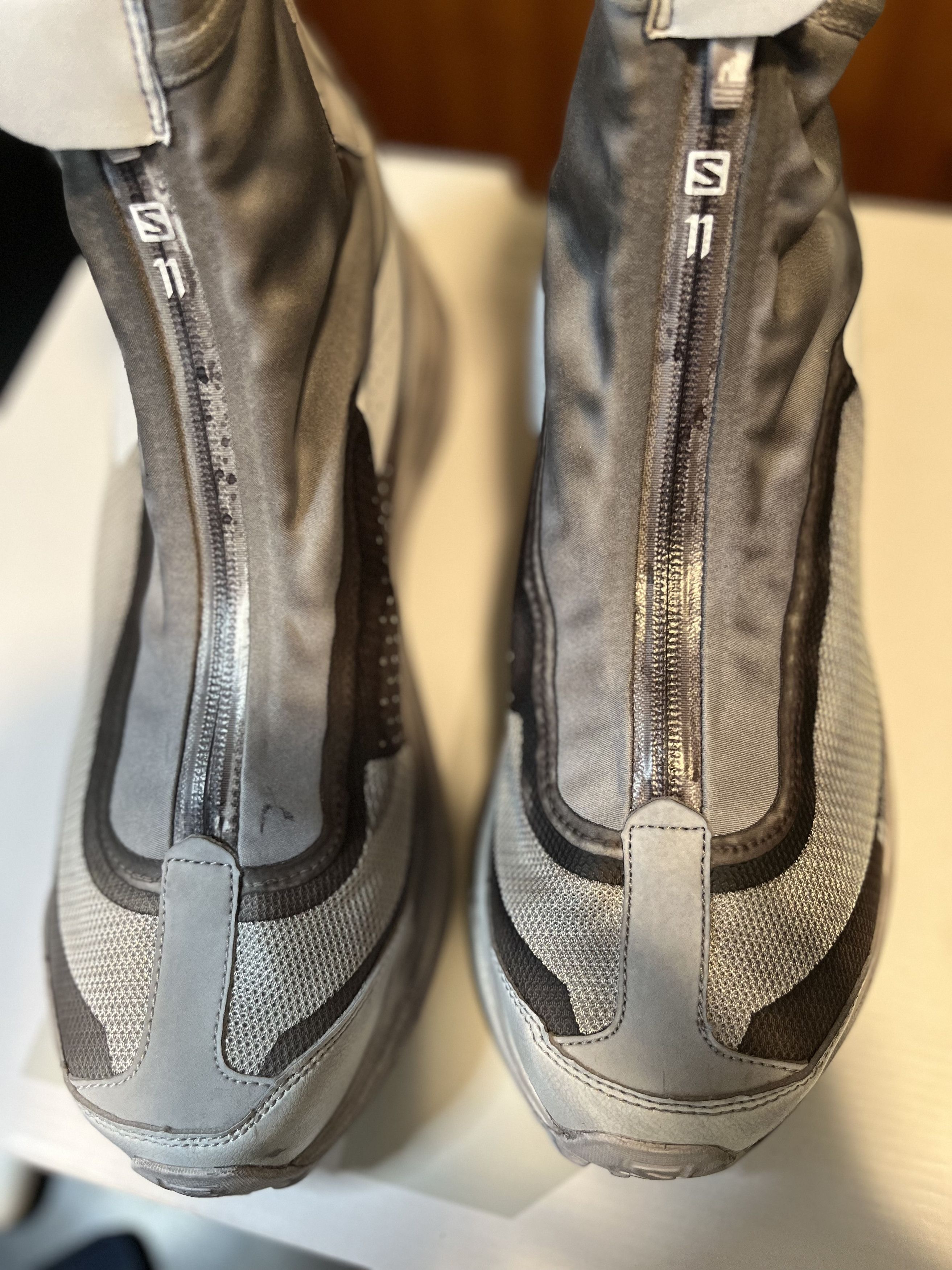 Pre-owned 11 By Boris Bidjan Saberi Salomon Edition Bamba 2 High Sneakers In Light Grey