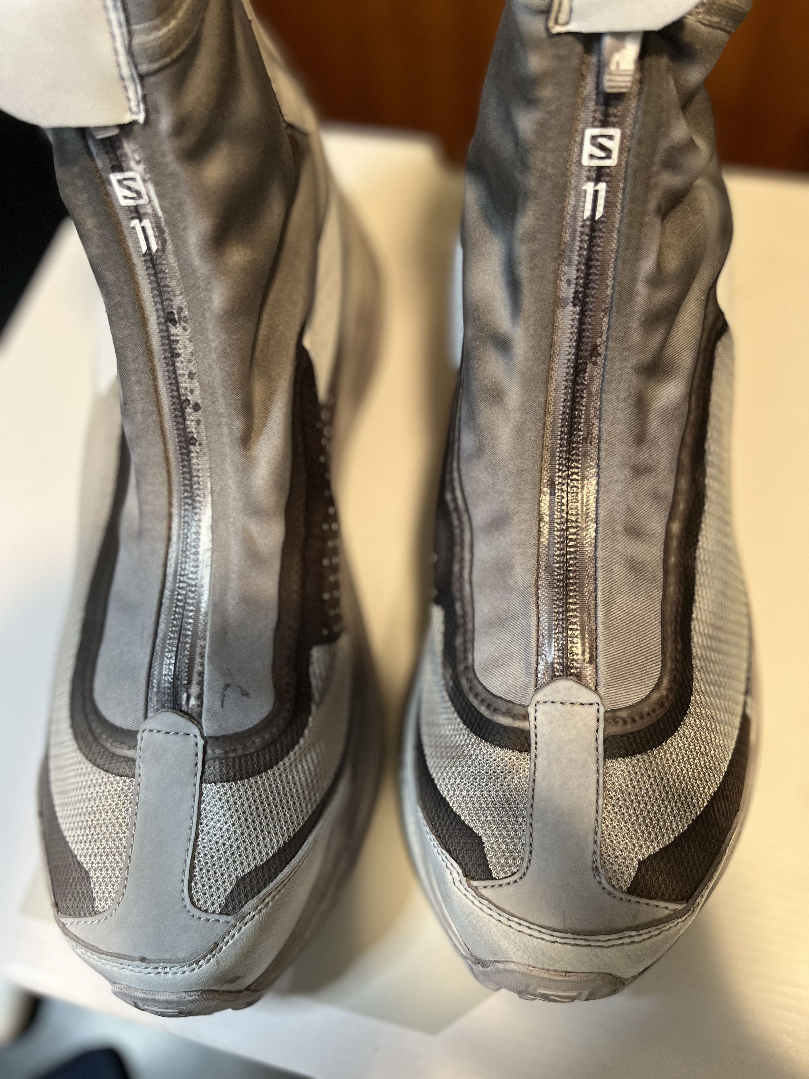image of 11 By Boris Bidjan Saberi Salomon Edition Bamba 2 High Sneakers in Light Grey, Men's (Size 12)
