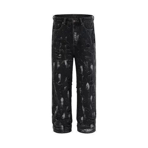 Designer × Japanese Brand Damaged Ripped Hole Jeans Y2k Baggy Trousers Oversized Pants Size US 32 / EU 48 - 4 Thumbnail