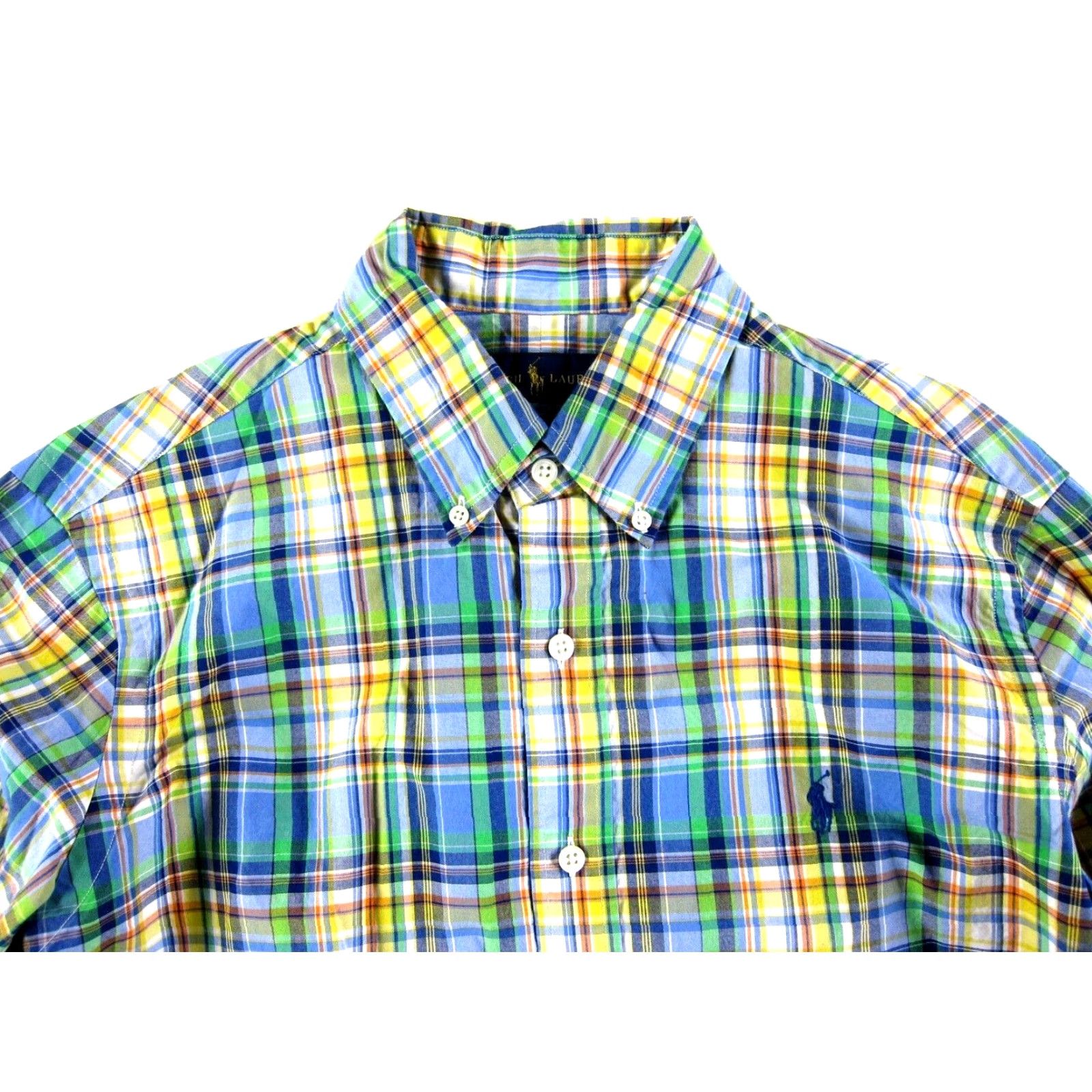 Ralph Lauren VTG Ralph Lauren Green Yellow Blue Plaid Long Sleeve Button Up Shirt Men Medium Size US M / EU 48-50 / 2 - 3 Thumbnail
