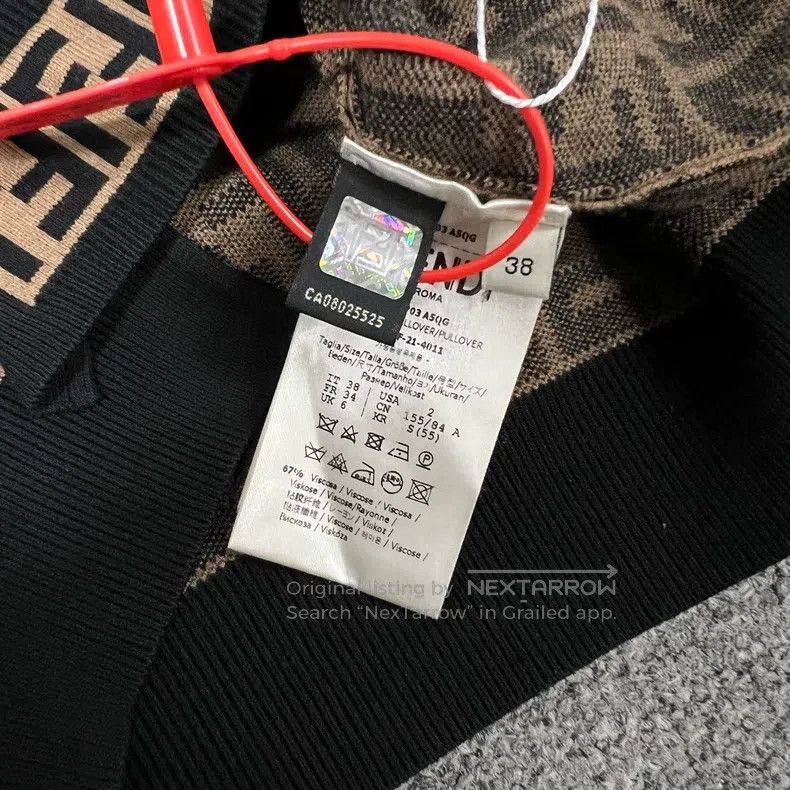 Fendi Fendi Brown vintage full print knitted long sleeve top Size XS / US 0-2 / IT 36-38 - 3 Thumbnail