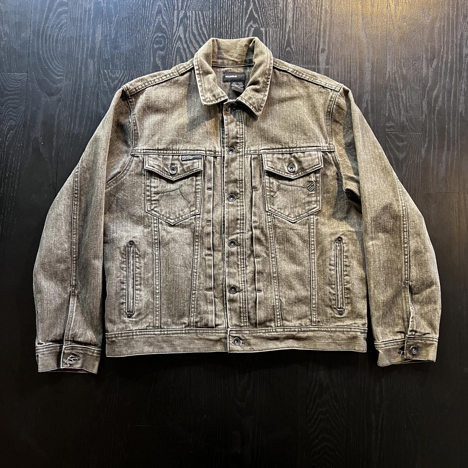 Rocawear × Vintage Vintage Rocawear Denim Jacket Green Faded Distressed Size US L / EU 52-54 / 3 - 1 Thumbnail
