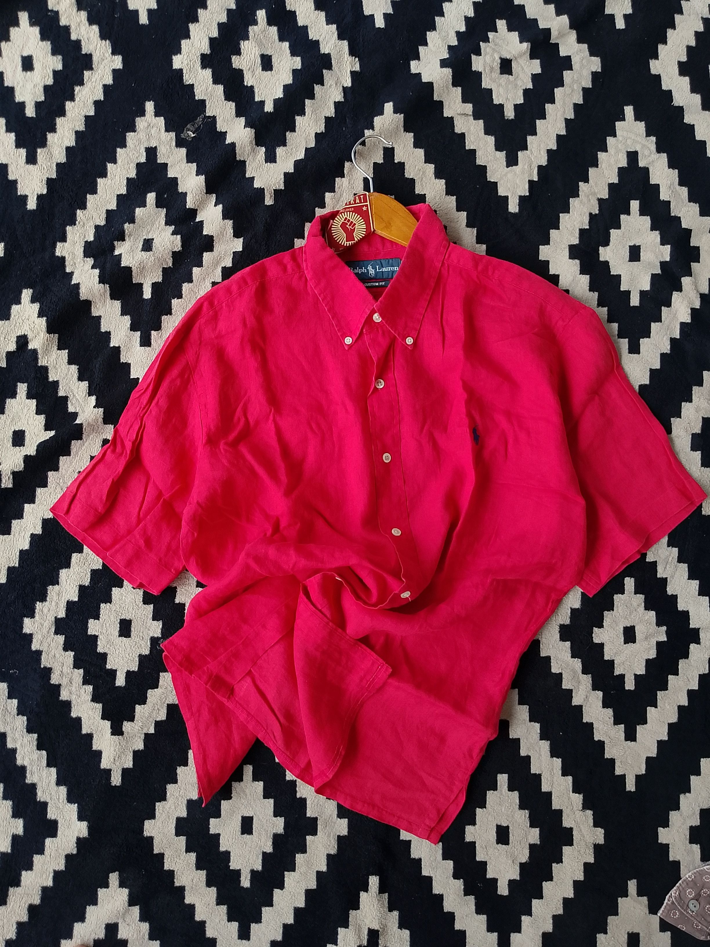 Ralph Lauren Vintage Rare Ralph Lauren Red Linen Hibiscus High-Summer Size US XL / EU 56 / 4 - 1 Thumbnail