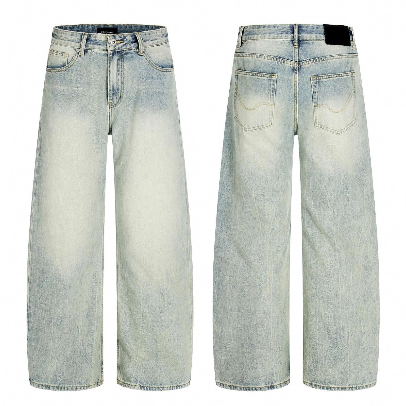 Japanese Brand Light Blue Wide Leg Denim Jeans, Loose Fit Jeans Size US 30 / EU 46 - 4 Thumbnail