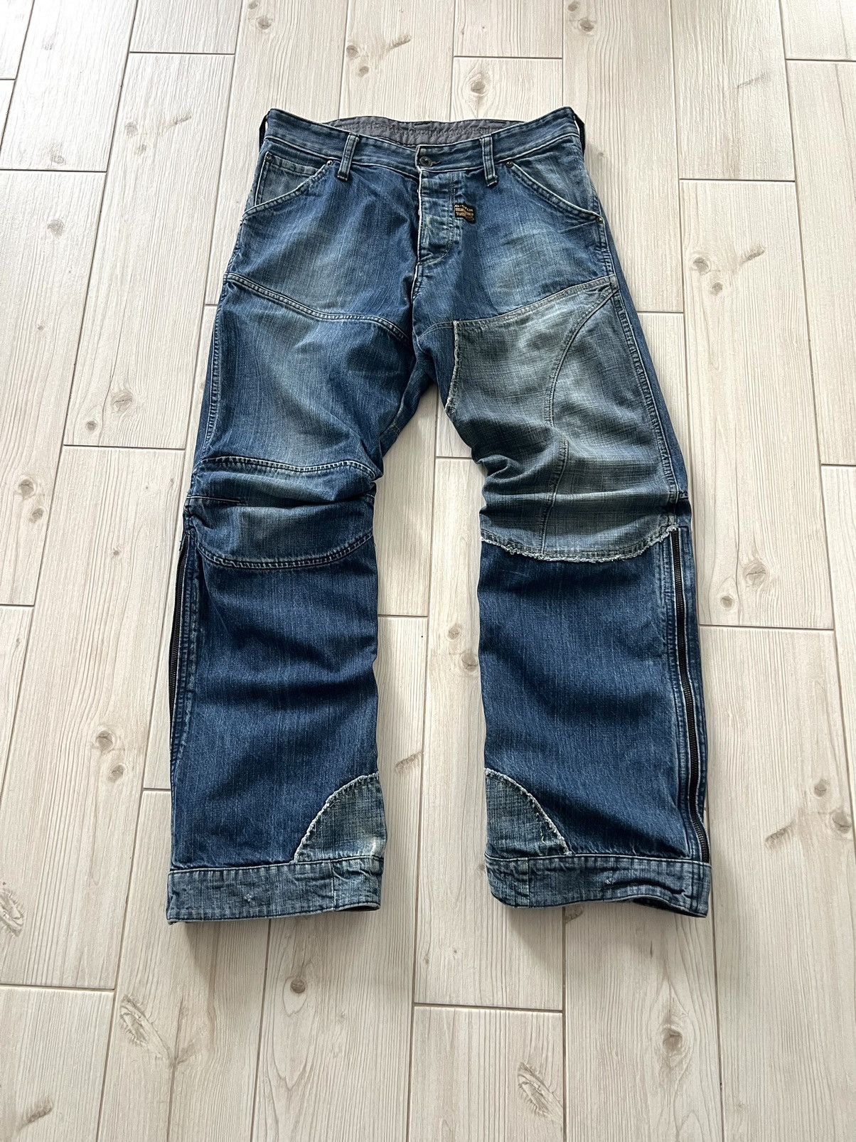 G-Star G Star Raw Vintage Mens Denim Pants Double Knee Patchwork 32 Size US 32 / EU 48 - 2 Thumbnail