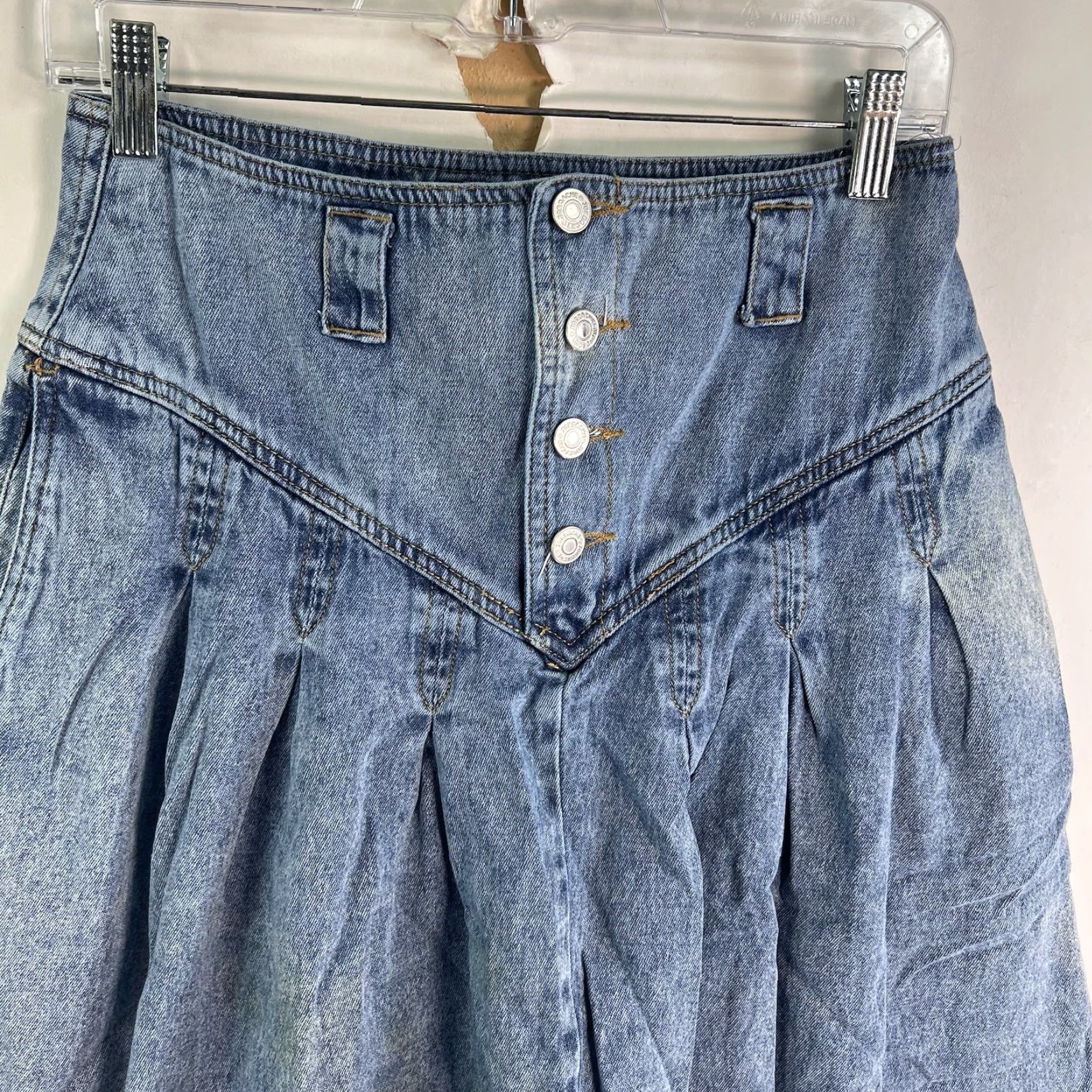 Jordache VINTAGE Jordache 80s Denim Swing Skirt Womens Size 12 Blue Pleated Long Size 34" / US 12 / IT 48 - 2 Thumbnail