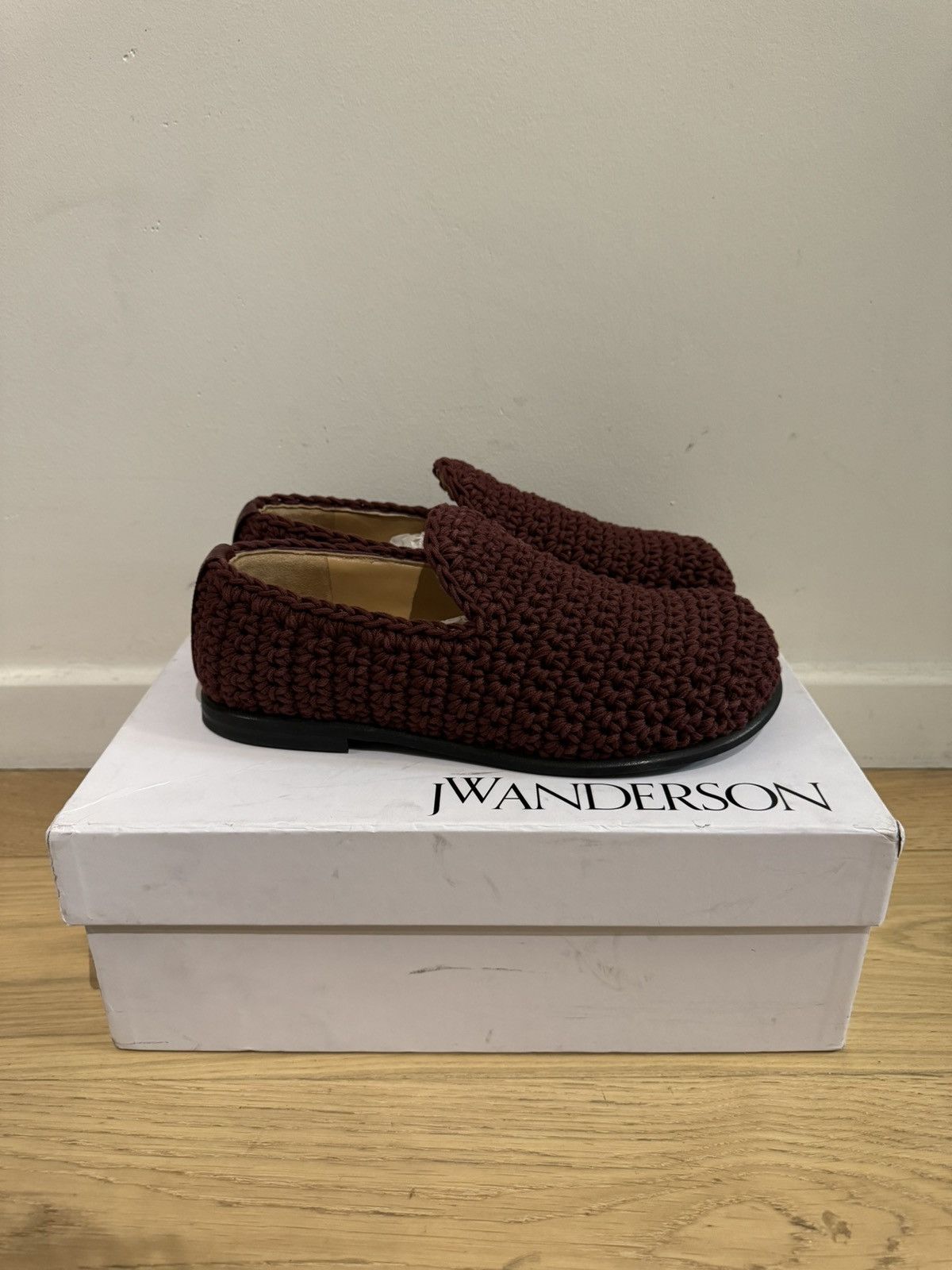 JW Anderson JW Anderson Crochet Cotton Loafers Shoes Moccasin Burgundy Size US 6.5 / IT 36.5 - 4 Thumbnail