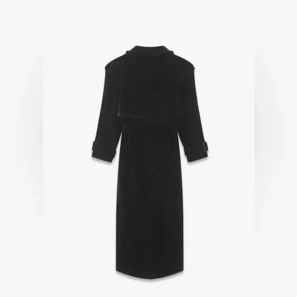 Saint Laurent Paris o1bcso1str1124 Trench Coat In Velvet in Black Size US M / EU 48-50 / 2 - 2 Thumbnail