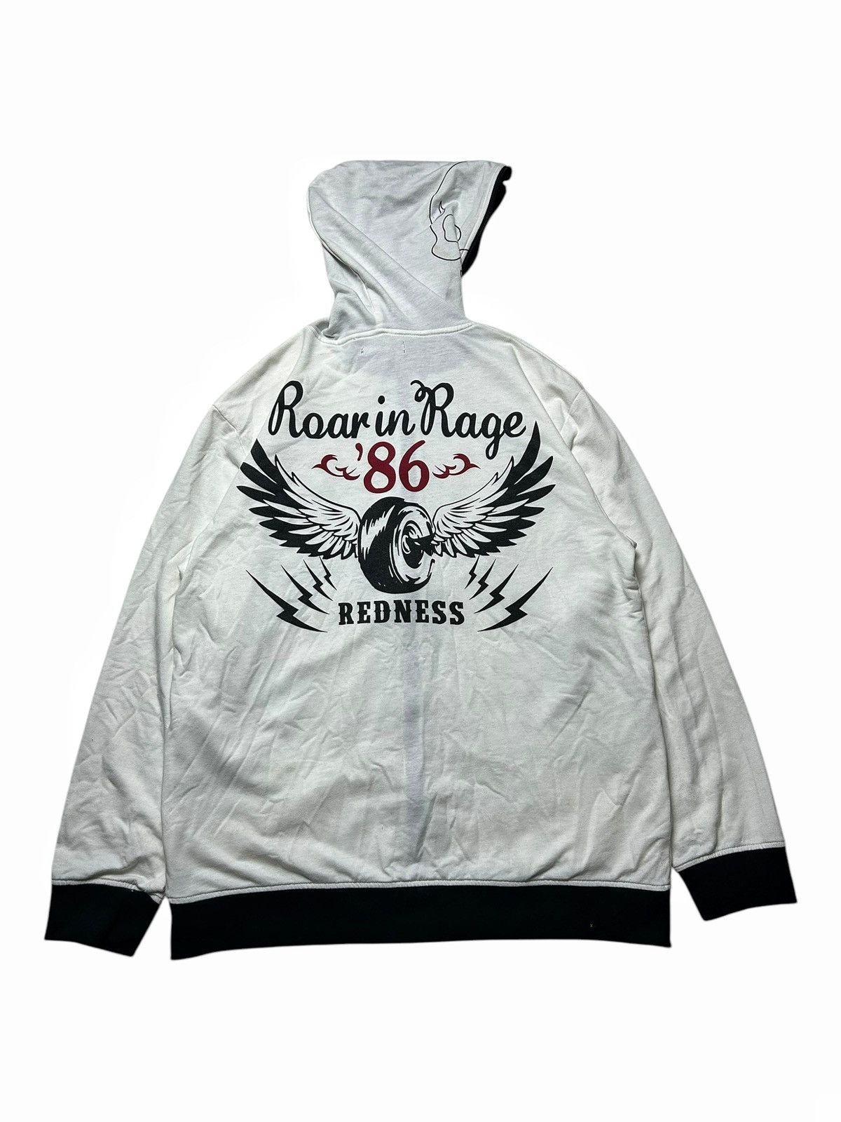 Japanese Brand Skull Skeleton Hoodies Sweathirt Roarin Rage 86 Redness Size US L / EU 52-54 / 3 - 4 Thumbnail