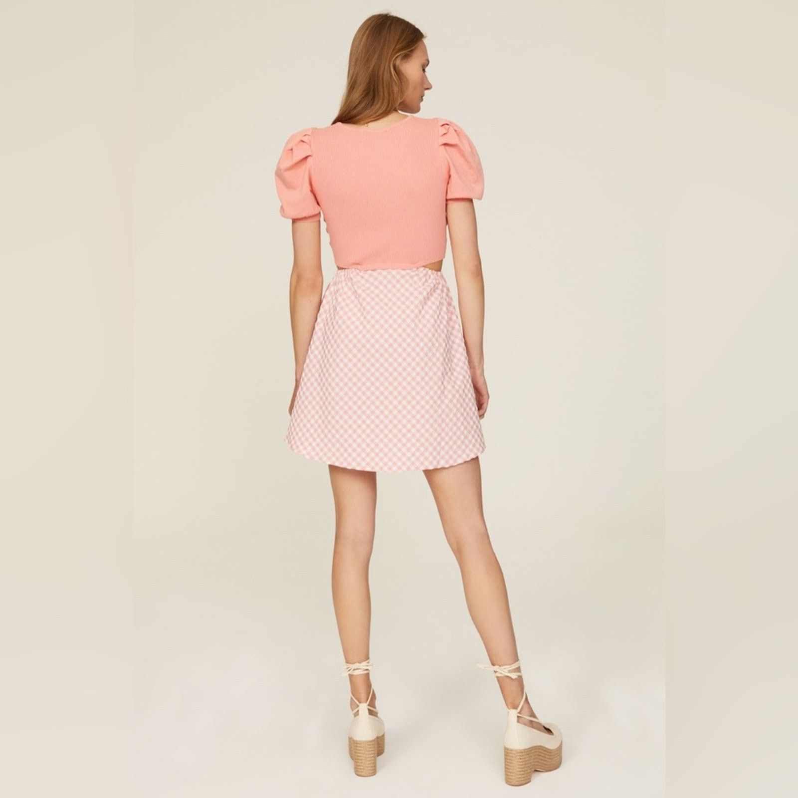 Hutch Louna Pink Colorblock Mini Dress (Gently Used) (item #070) Size L / US 10 / IT 46 - 4 Thumbnail