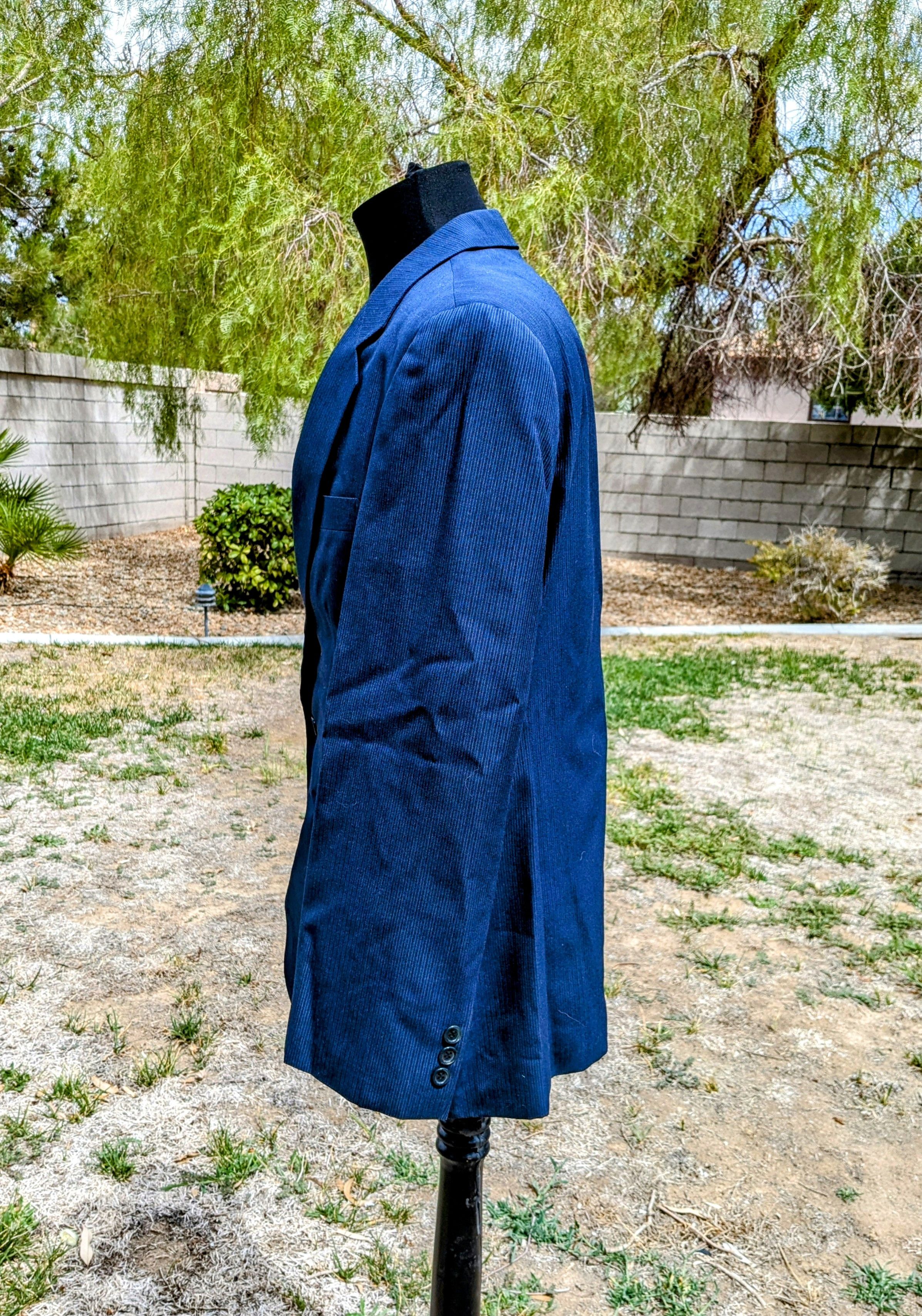Other VTG Bespoke Navy Stripe 38S Hand Tailored Blazer Jacket Coat Size 38S - 3 Thumbnail