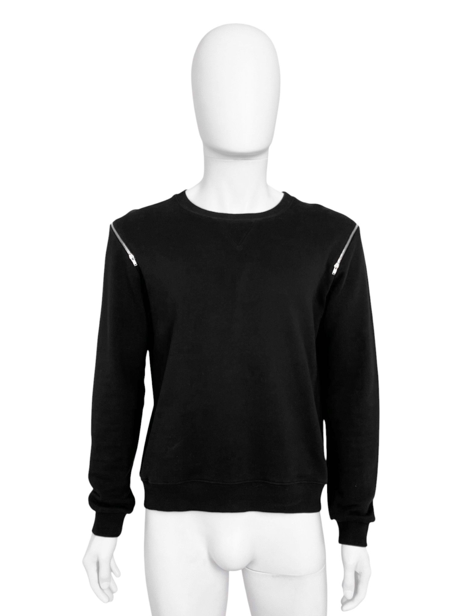 Saint Laurent Paris by Hedi Slimane F/W 2015 Black Zipped Crewneck Hoodie Size US L / EU 52-54 / 3 - 1 Thumbnail