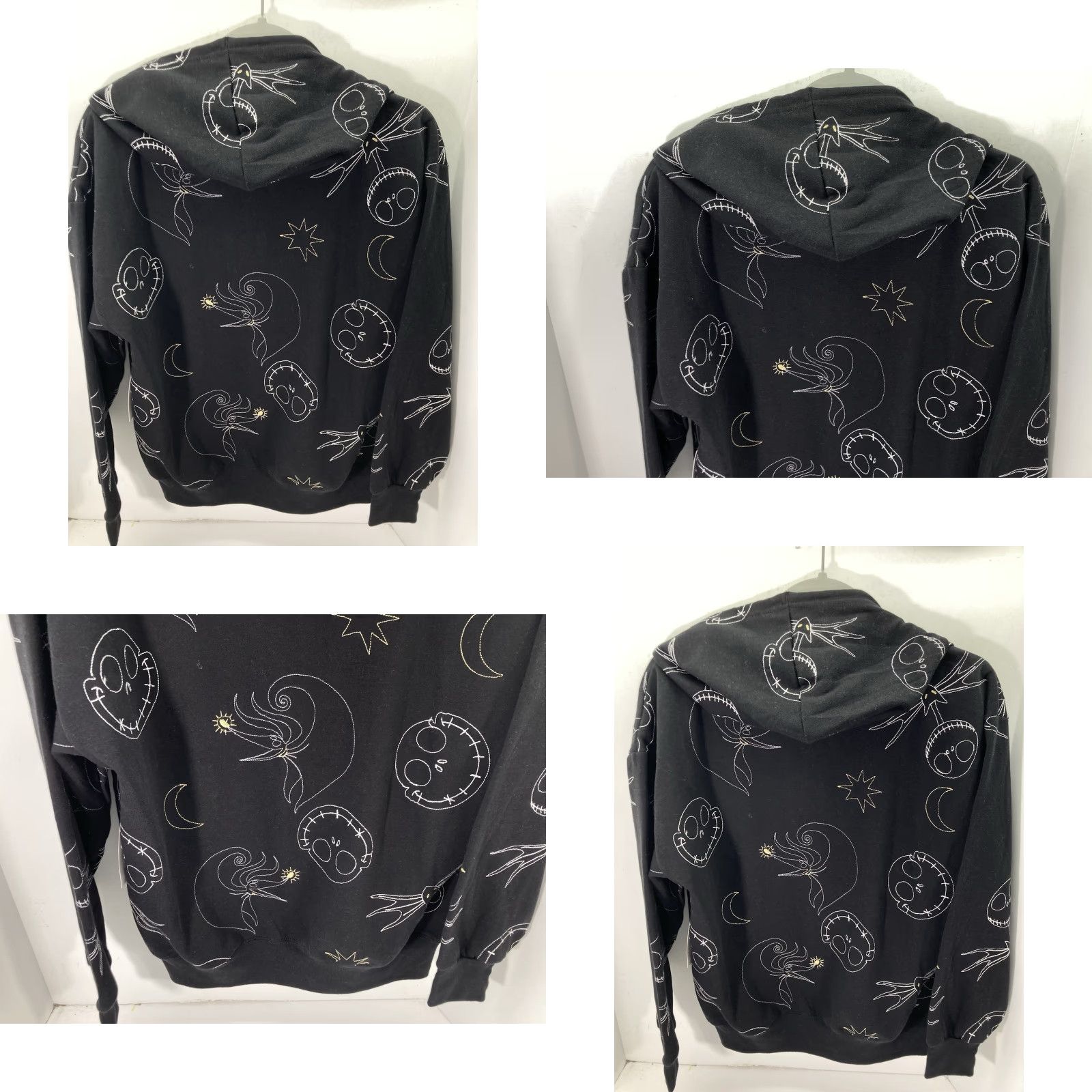 Disney VINTAGE Nightmare Before Christmas Disney Hoodie Sweatshirt Women Small Black Full Zip Size S / US 4 / IT 40 - 8 Thumbnail