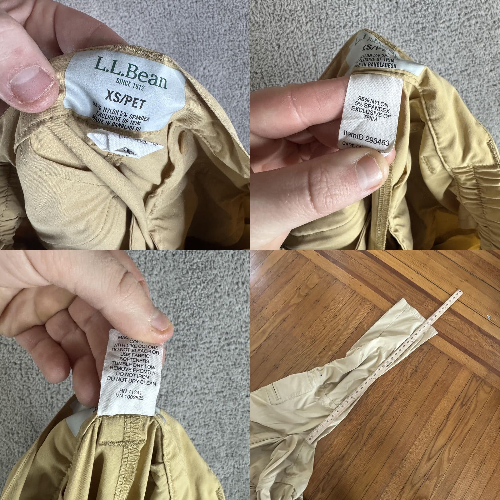 Vintage L.L.Bean Pants Womens XS Petite Beige Convertible Hiking Zip Off Stretch Size 26" / US 2 / IT 38 - 9 Thumbnail