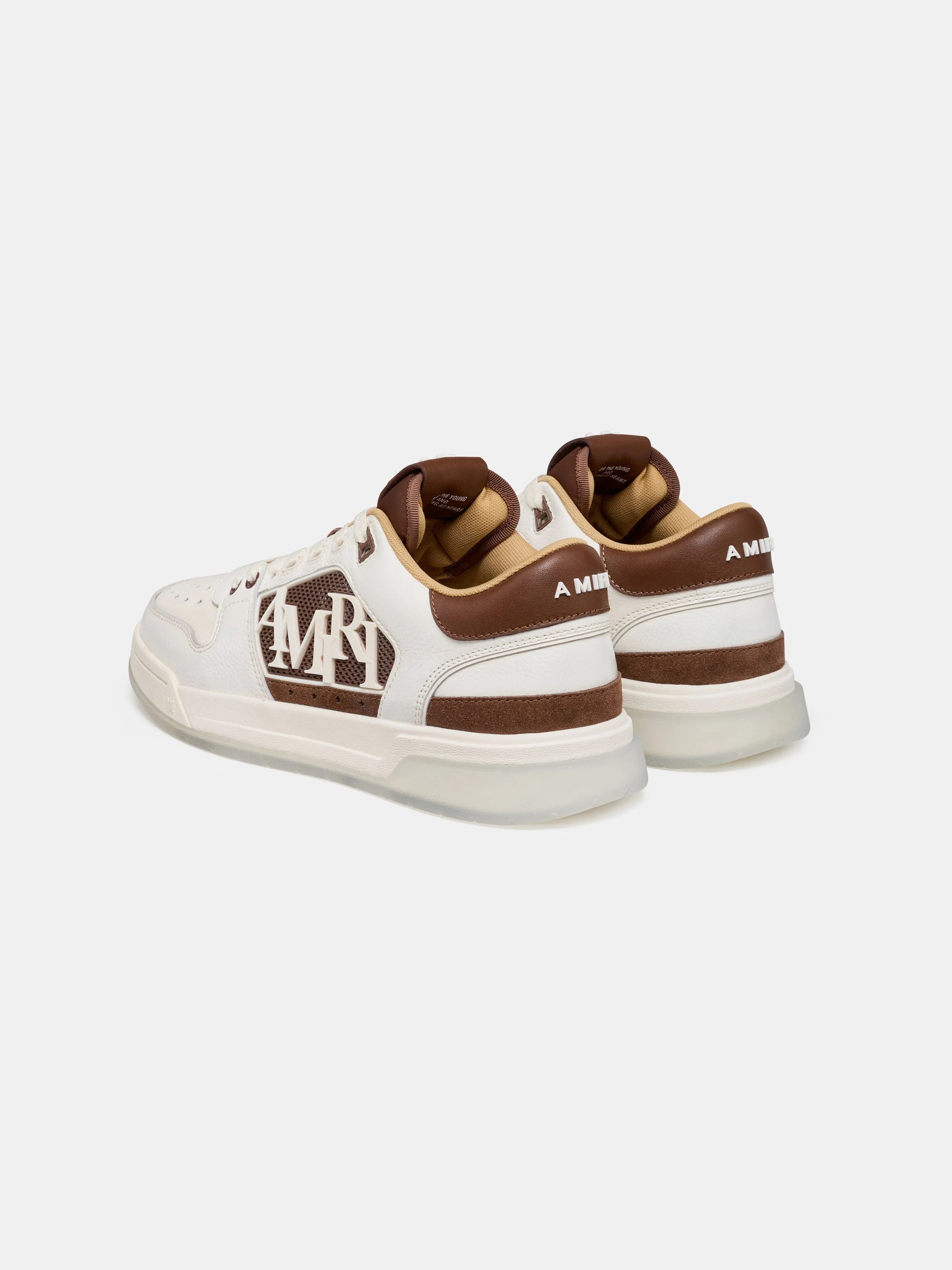 Amiri os11x0326 Pebbled Classic Low Top Sneakers in White/Brown Size US 12 / EU 45 - 4 Thumbnail