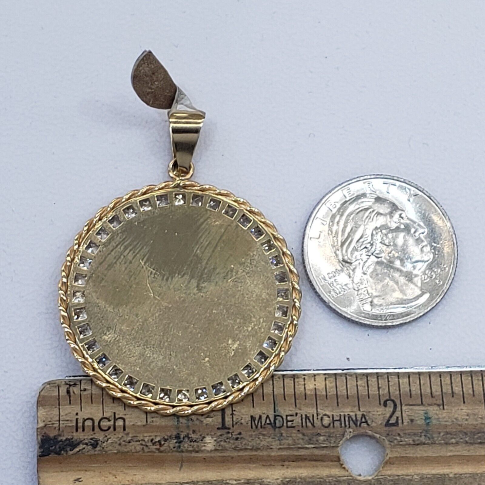 032c 14k solid gold 50 pesos centenario Coin Bezel Frame pendant Size ONE SIZE - 4 Thumbnail