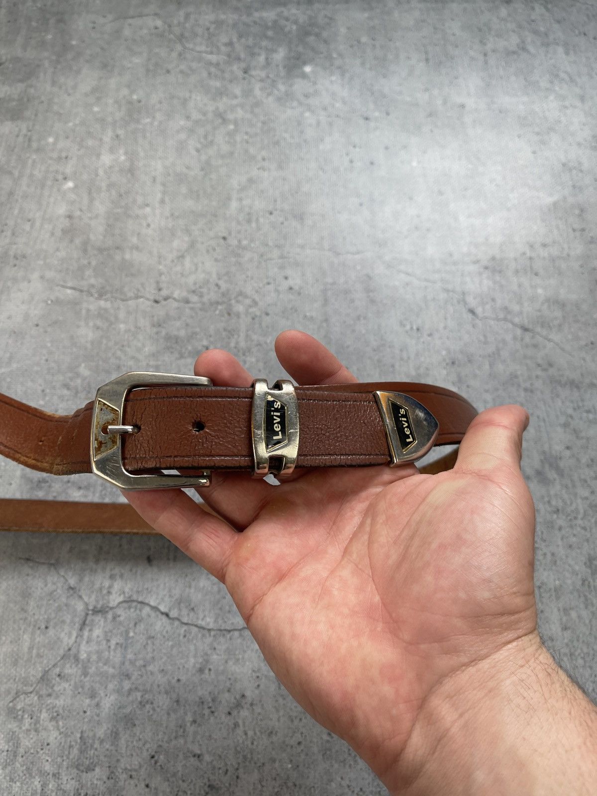 Other Vintage Levis Belt Brown Leather Y2K Size ONE SIZE - 8 Thumbnail