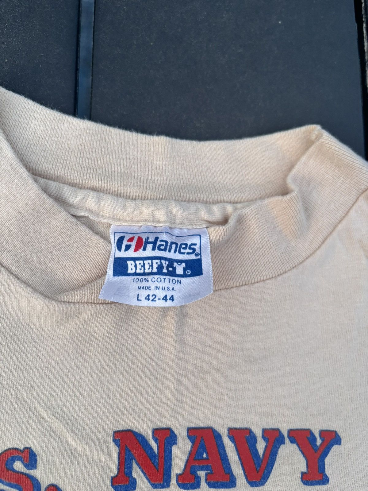 Hanes Vintage 80s United States Navy Graphic Flag Map Tee Size US L / EU 52-54 / 3 - 6 Thumbnail