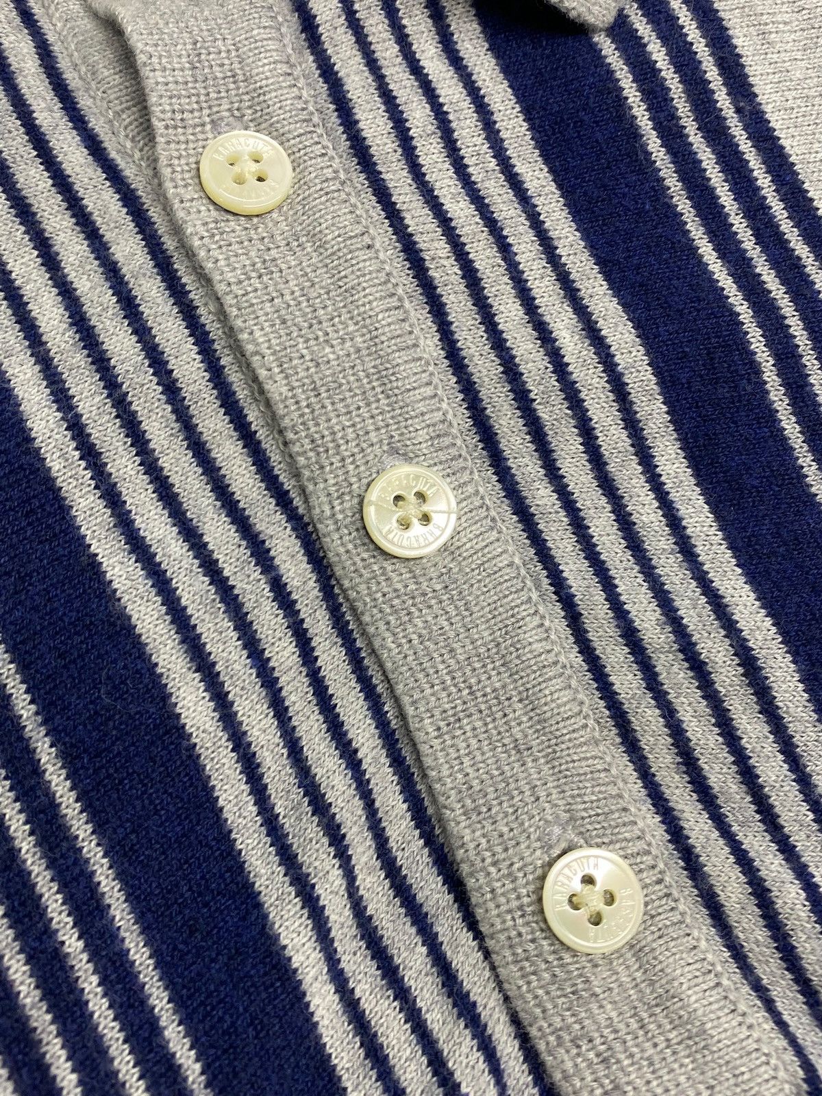 Baracuta Vintage Baracuta Knit Polo T-shirt Grey Blue Sripes Size US M / EU 48-50 / 2 - 7 Thumbnail